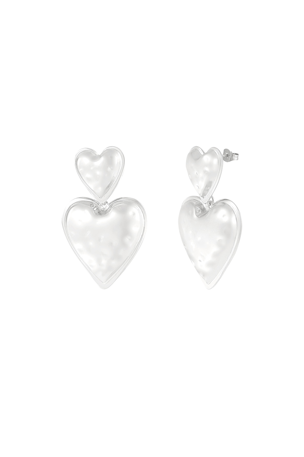 Heart Duo earrings - silver 