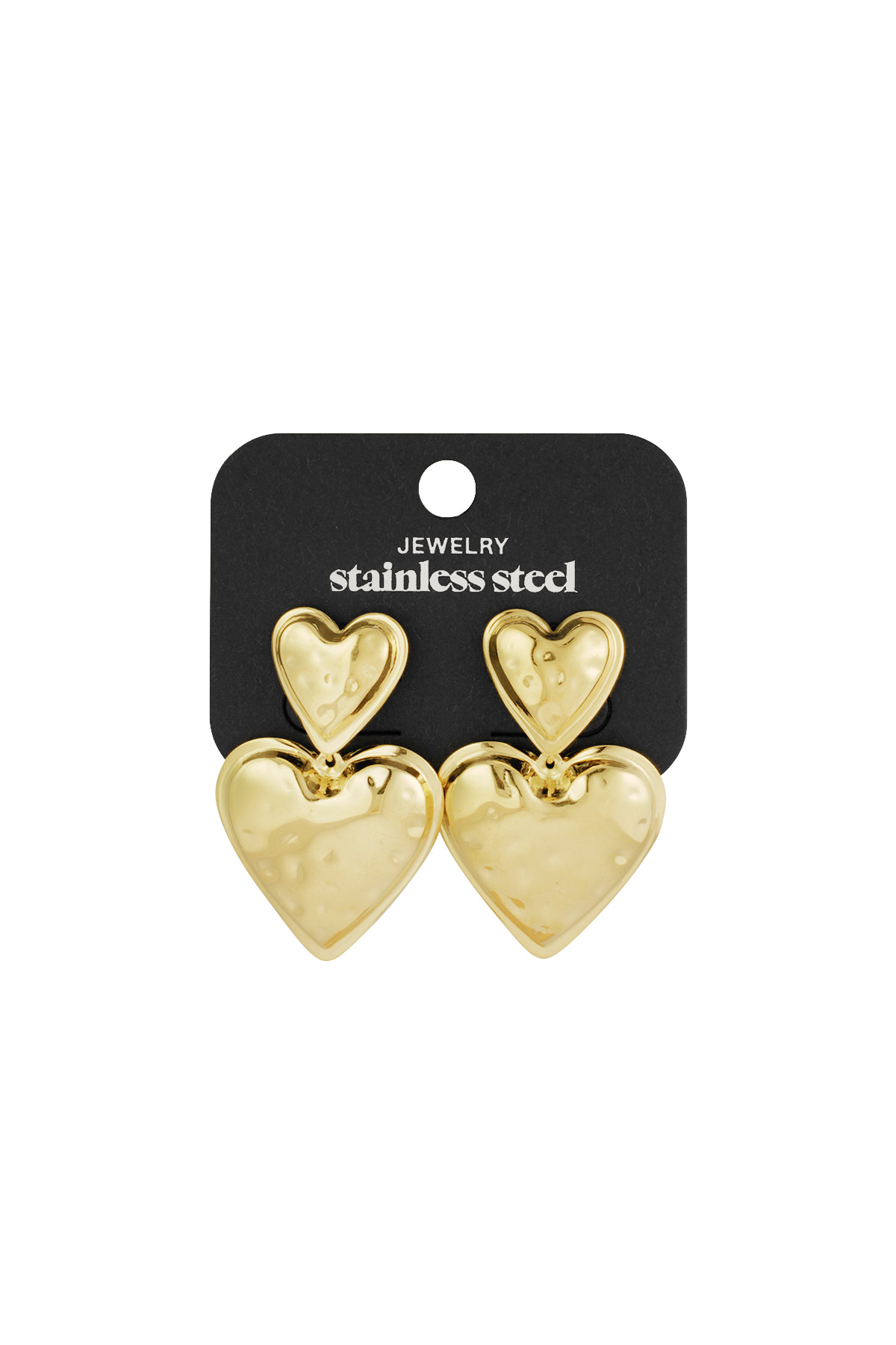 Heart Duo Oorbellen - goud Afbeelding3