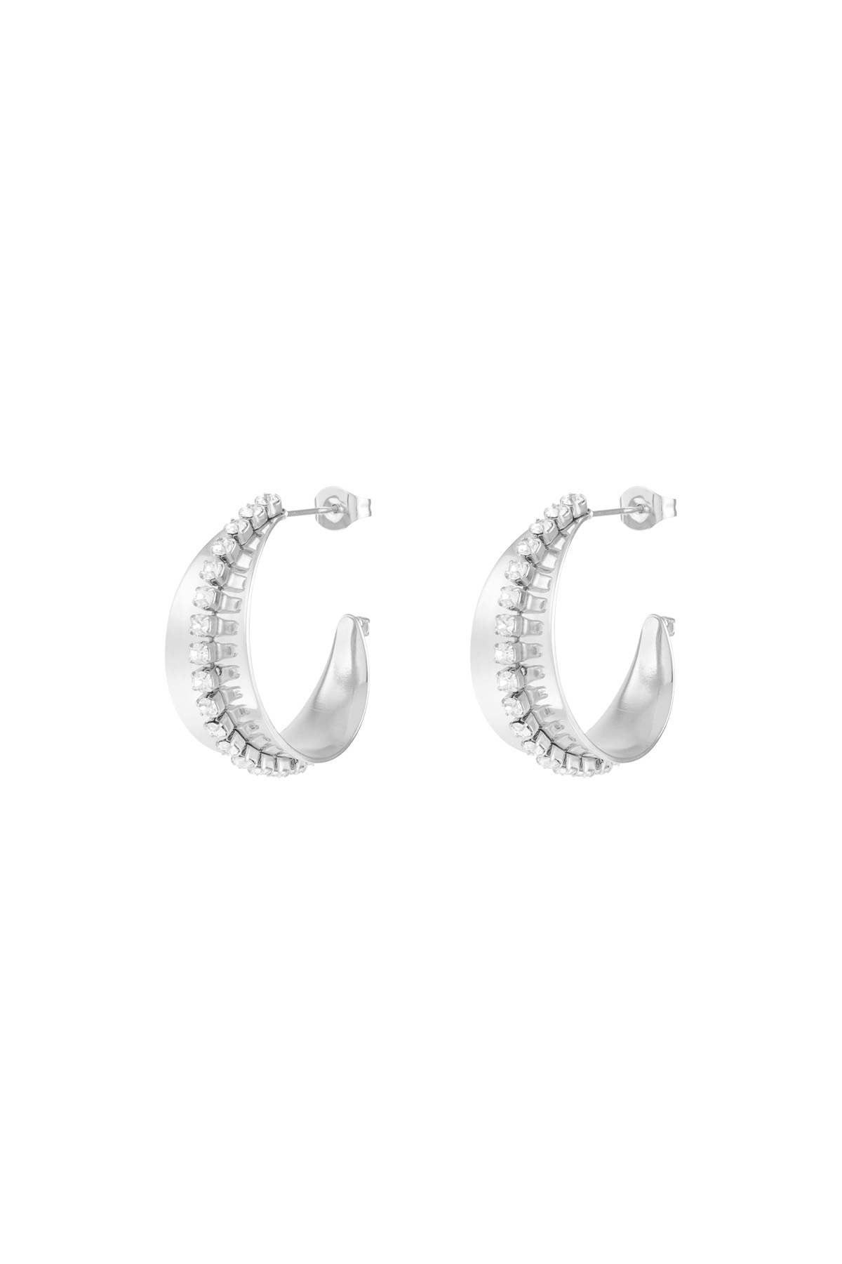 Boucles d'oreilles créoles Sparkle & Shine - argent h5 