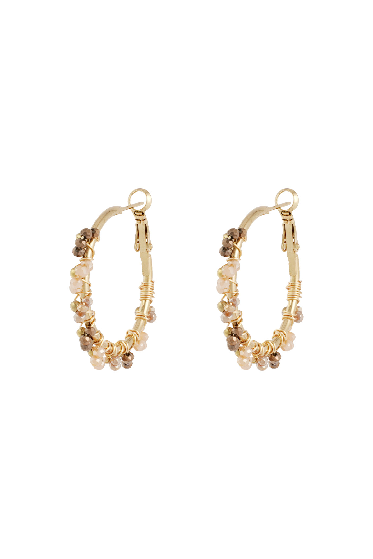 Pendientes color majestuoso - beige h5 