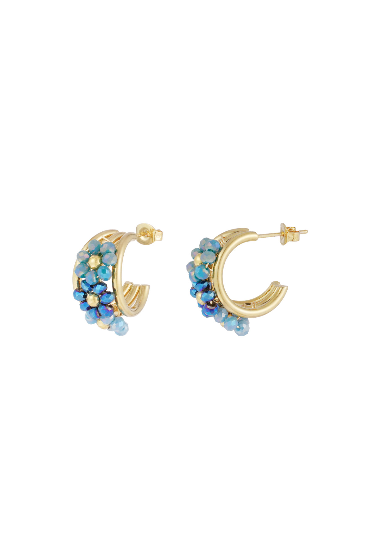 Boucles d'oreilles Little Bloom - bleu h5 