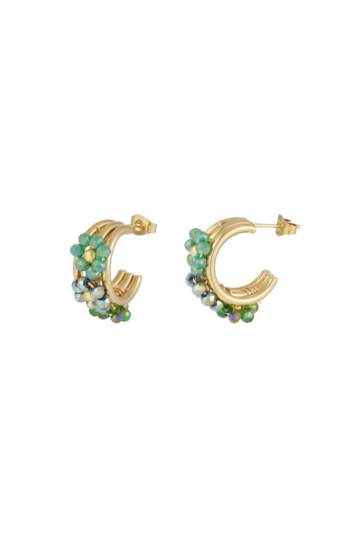 Boucles d'oreilles Little Bloom - vert h5 