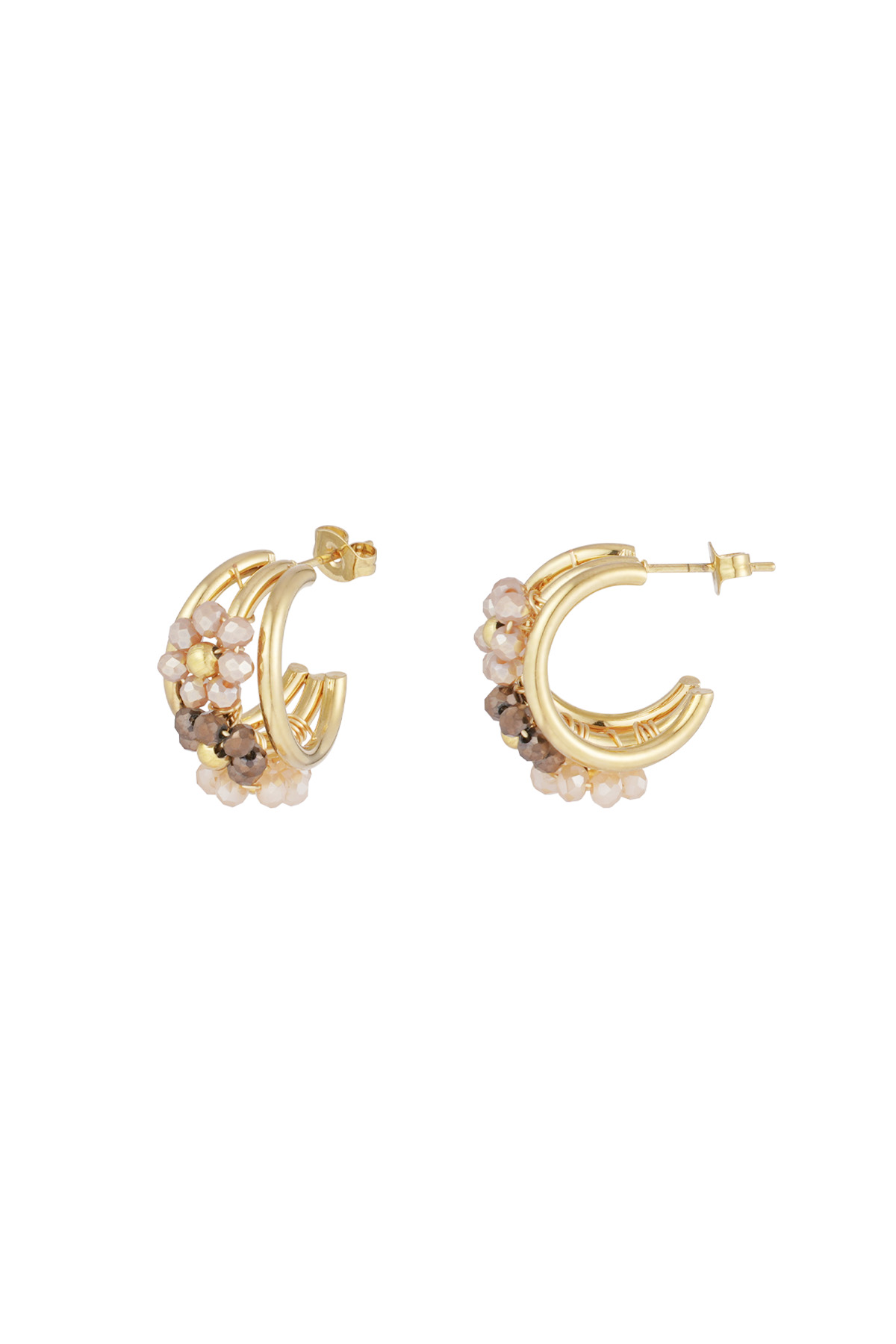 Boucles d'oreilles Little Bloom - marron h5 