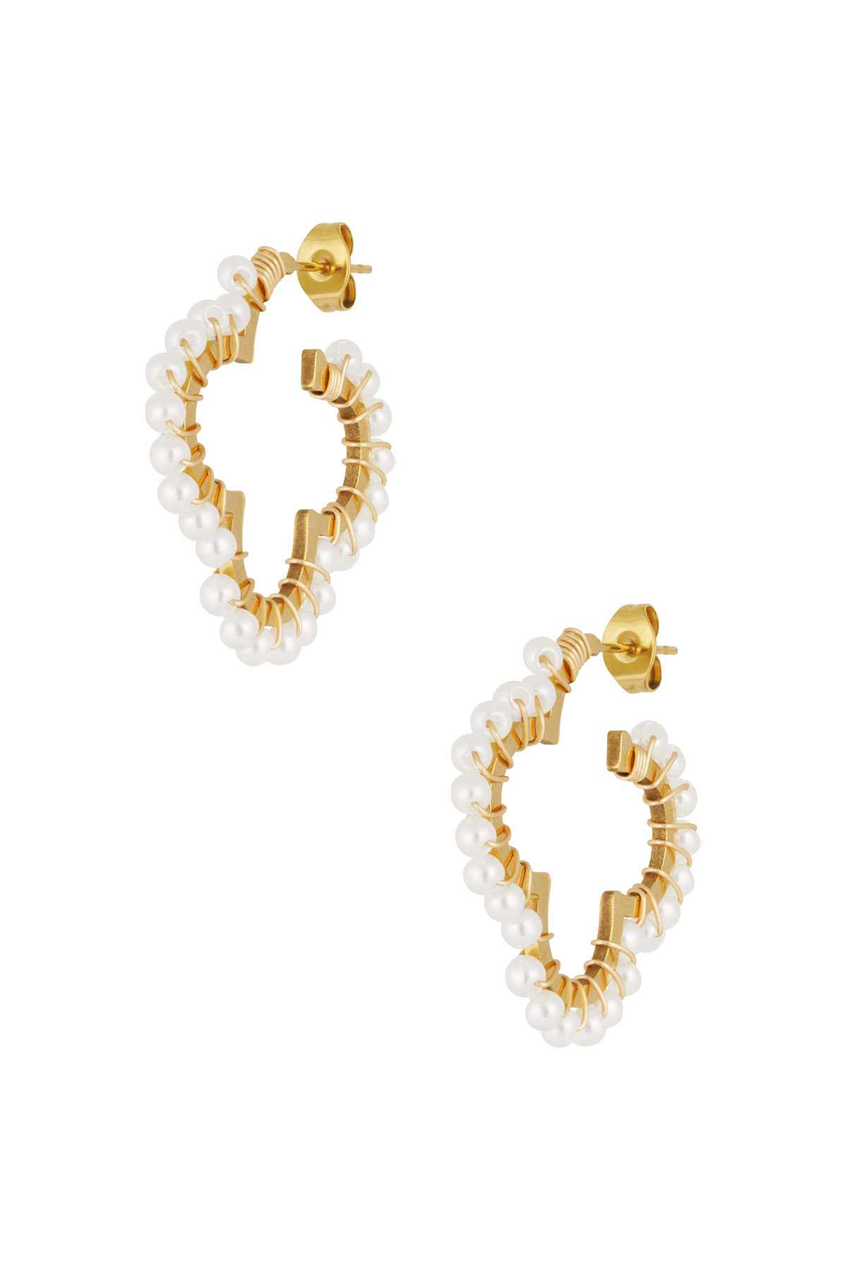 Classy clover earrings - Gold color h5 