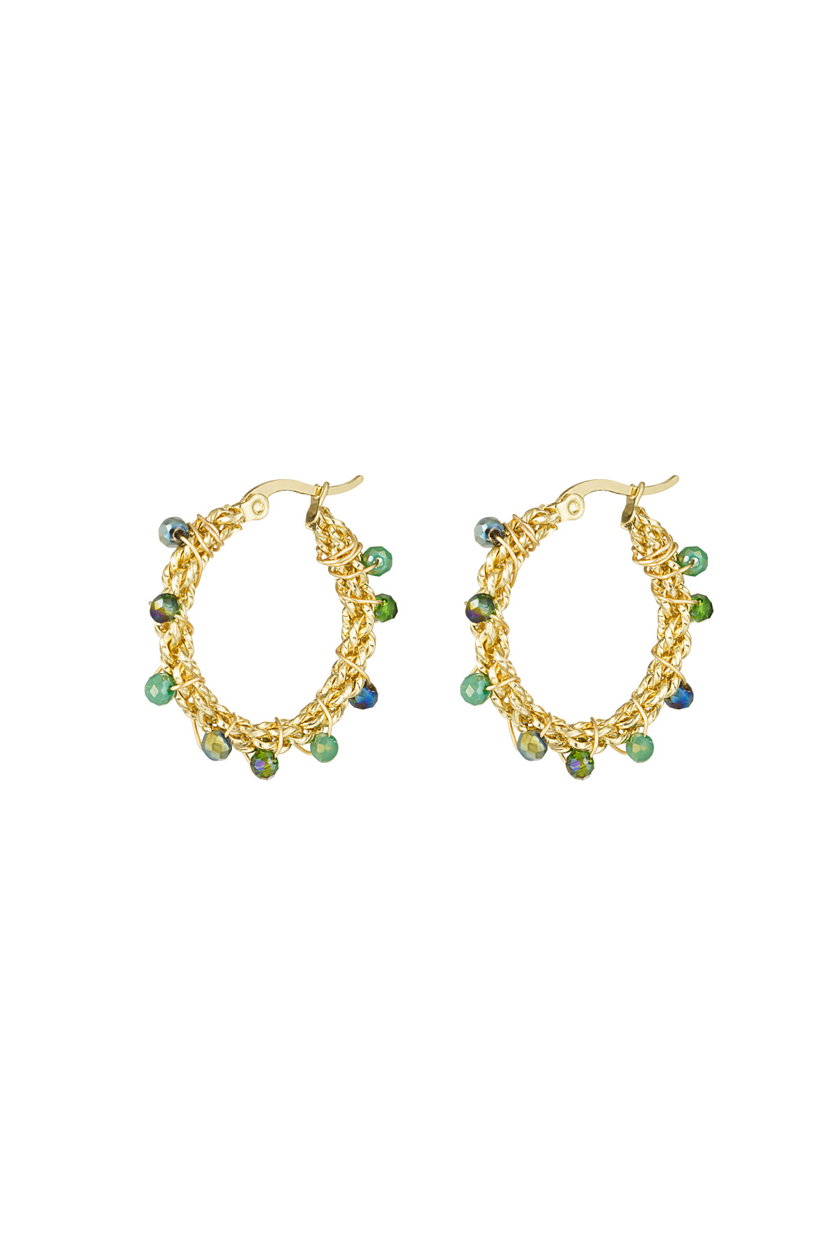 Bright bead earrings - green