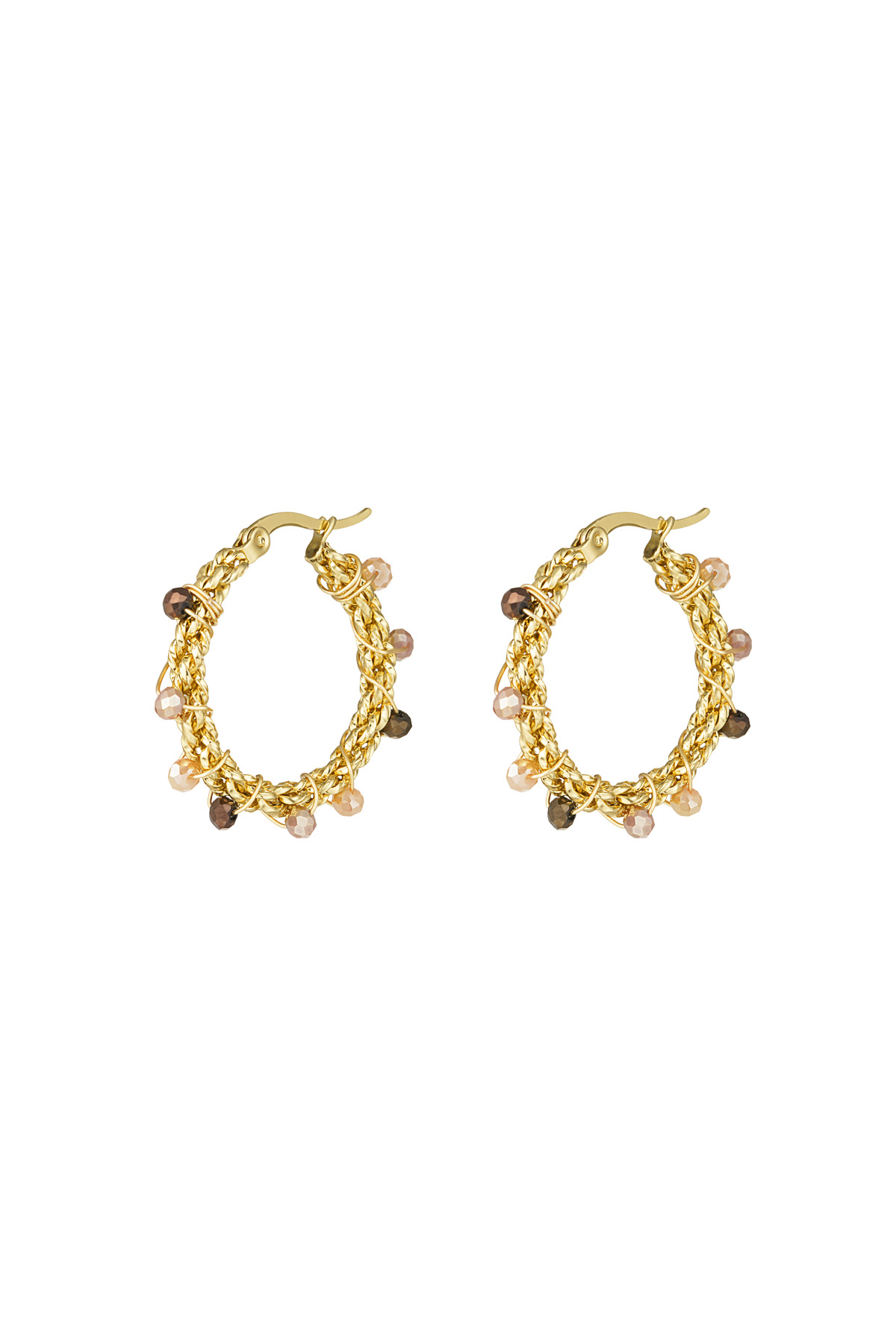 Pendientes de cuentas brillantes - beige h5 