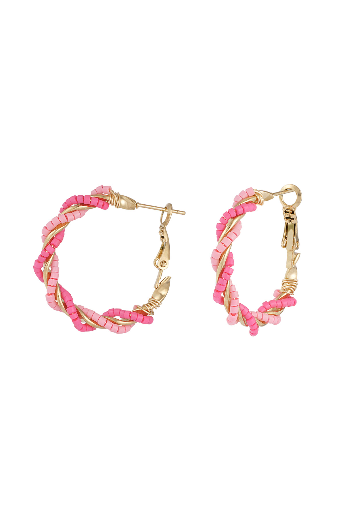 Pendientes con efecto desordenado - oro rosa h5 