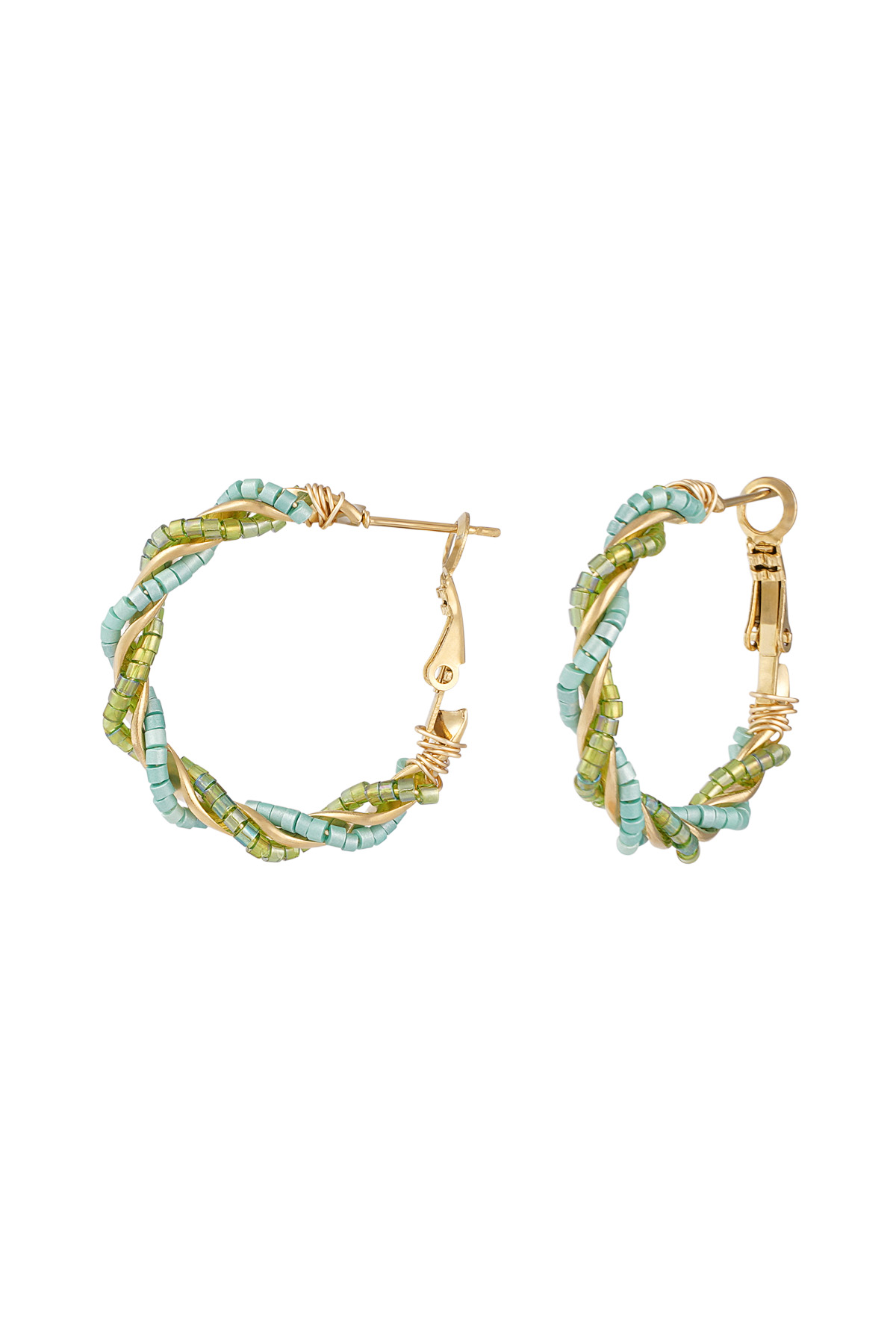 Boucles d'oreilles mess around - or vert h5 