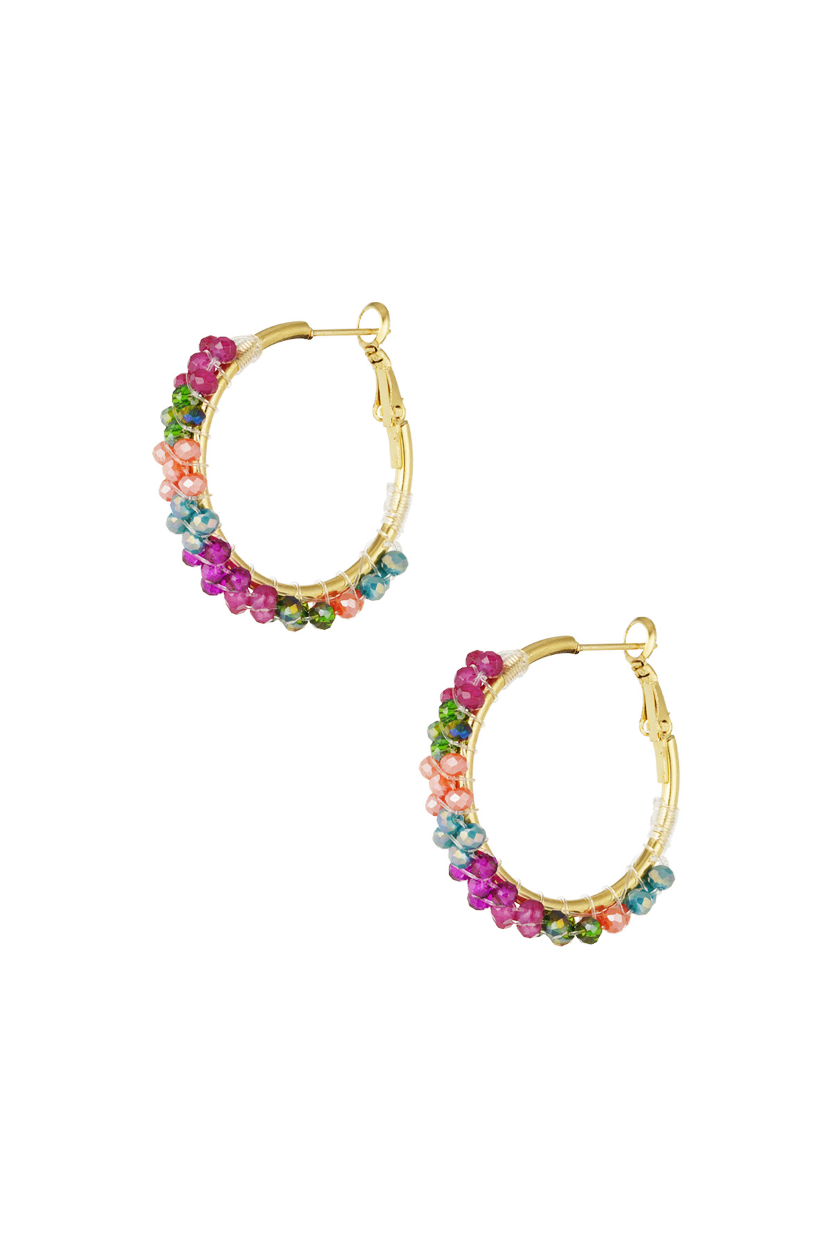 Pendientes de fiesta con cuentas - multicolor h5 