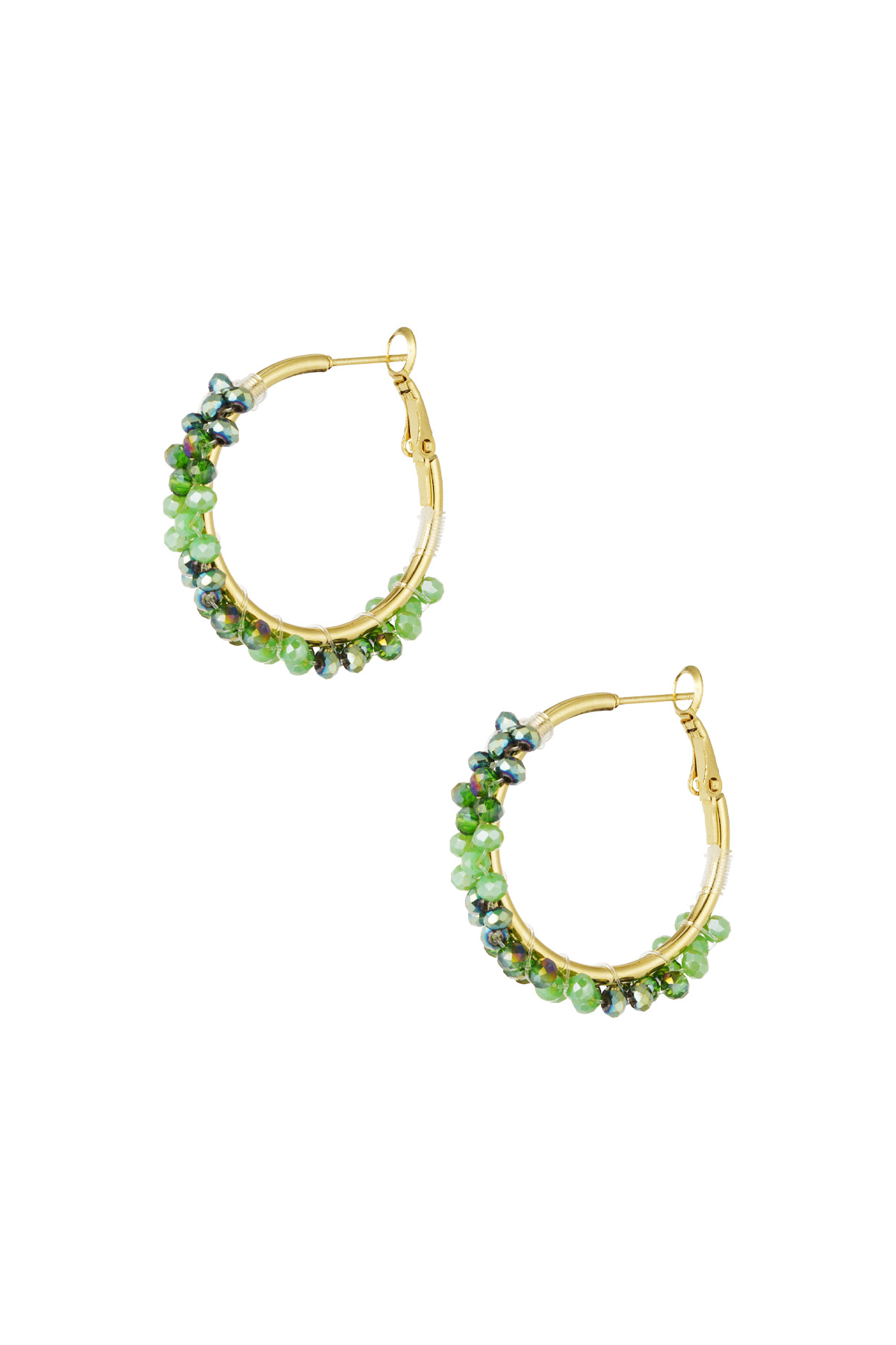 Bead fiesta earrings - green 