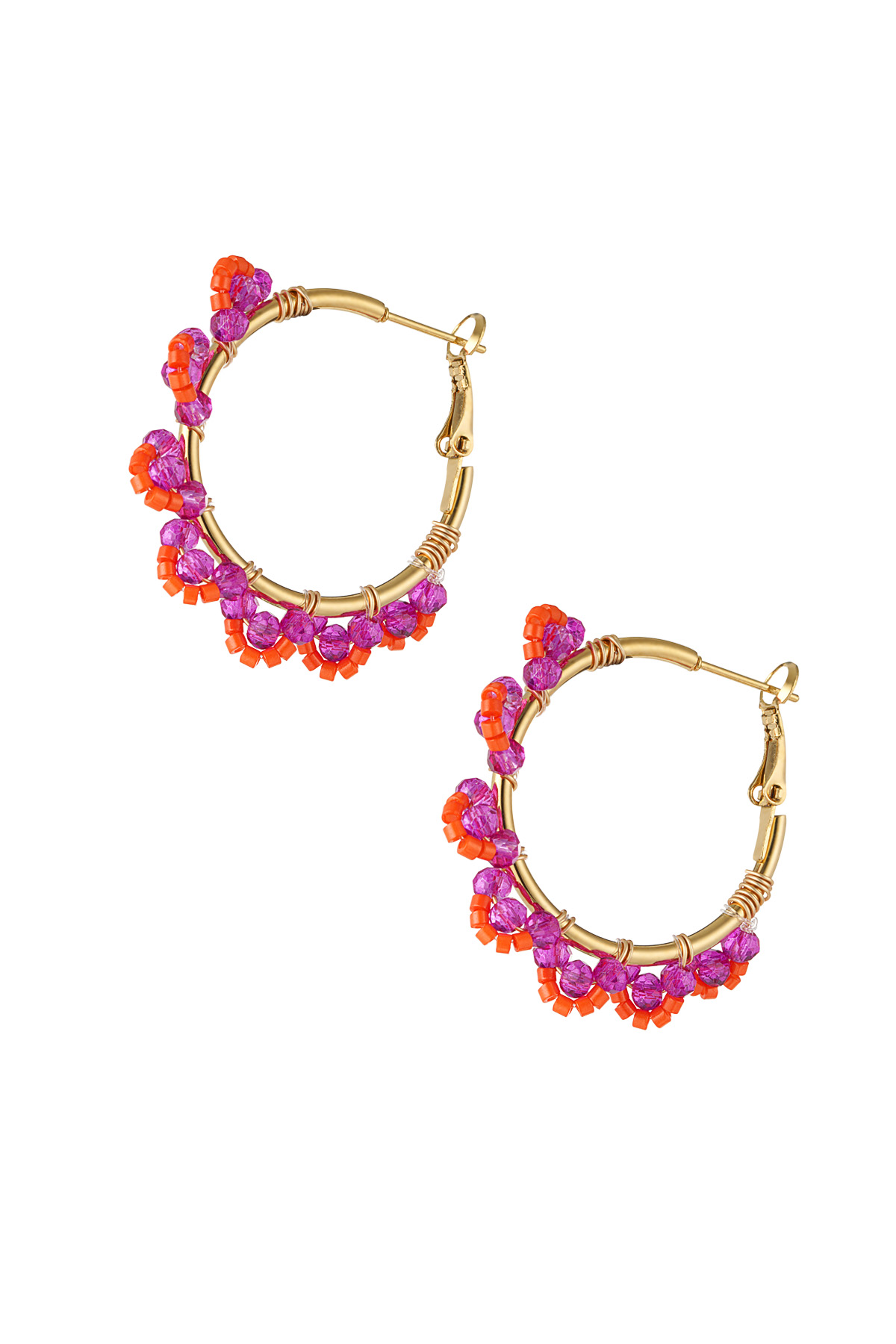 Earring beads party - fuchsia 