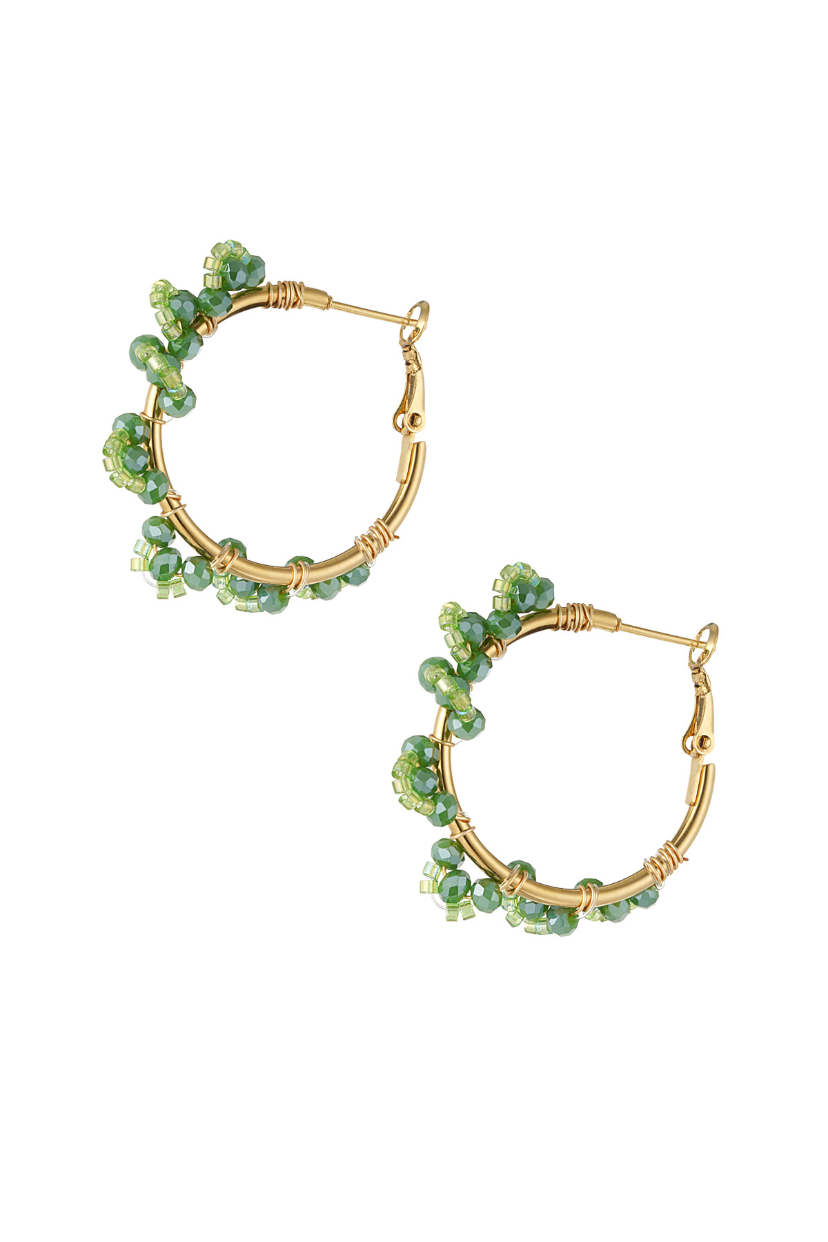 Earring beads party - green