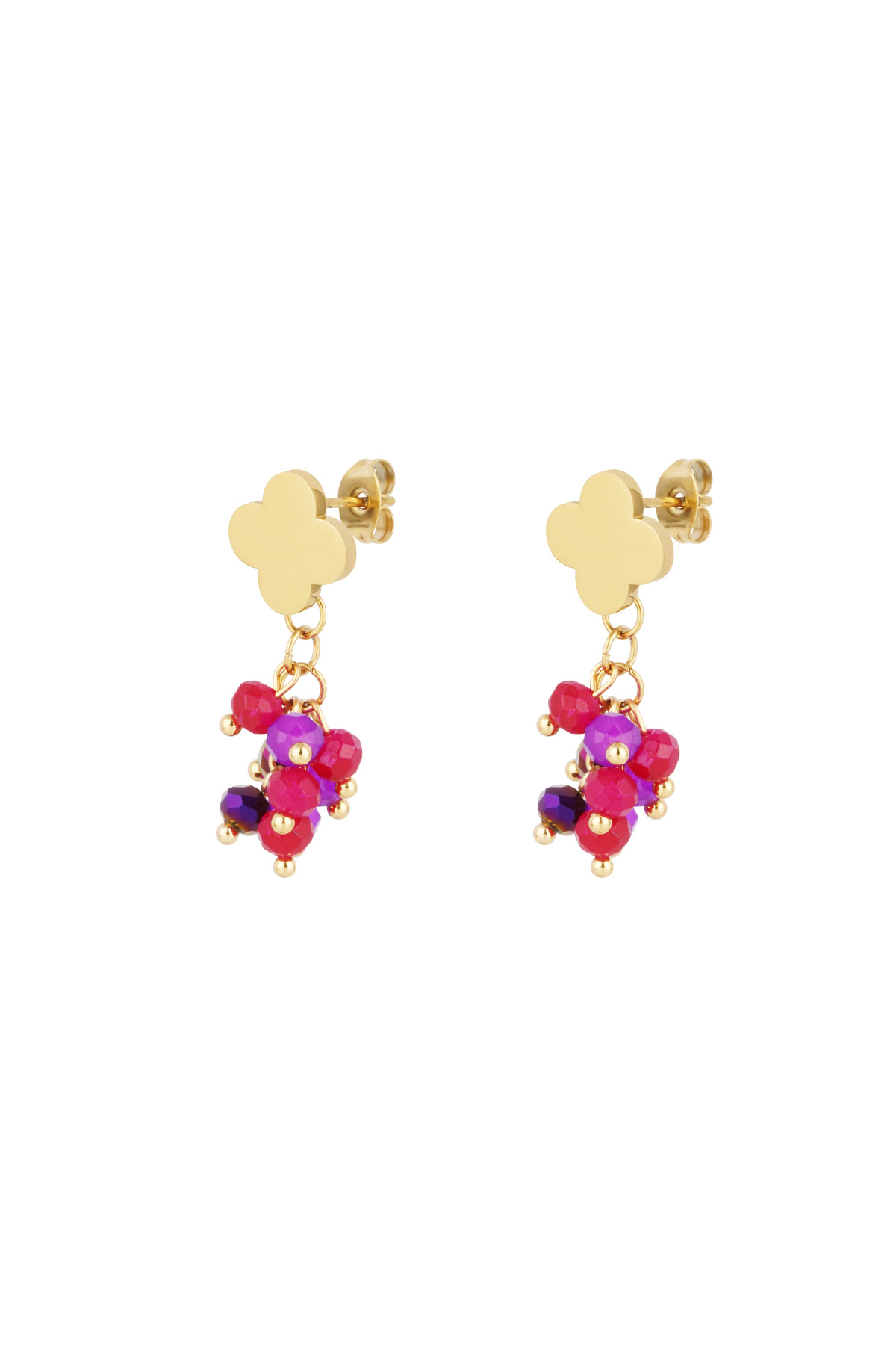 Festive clover earrings - Fuchsia h5 