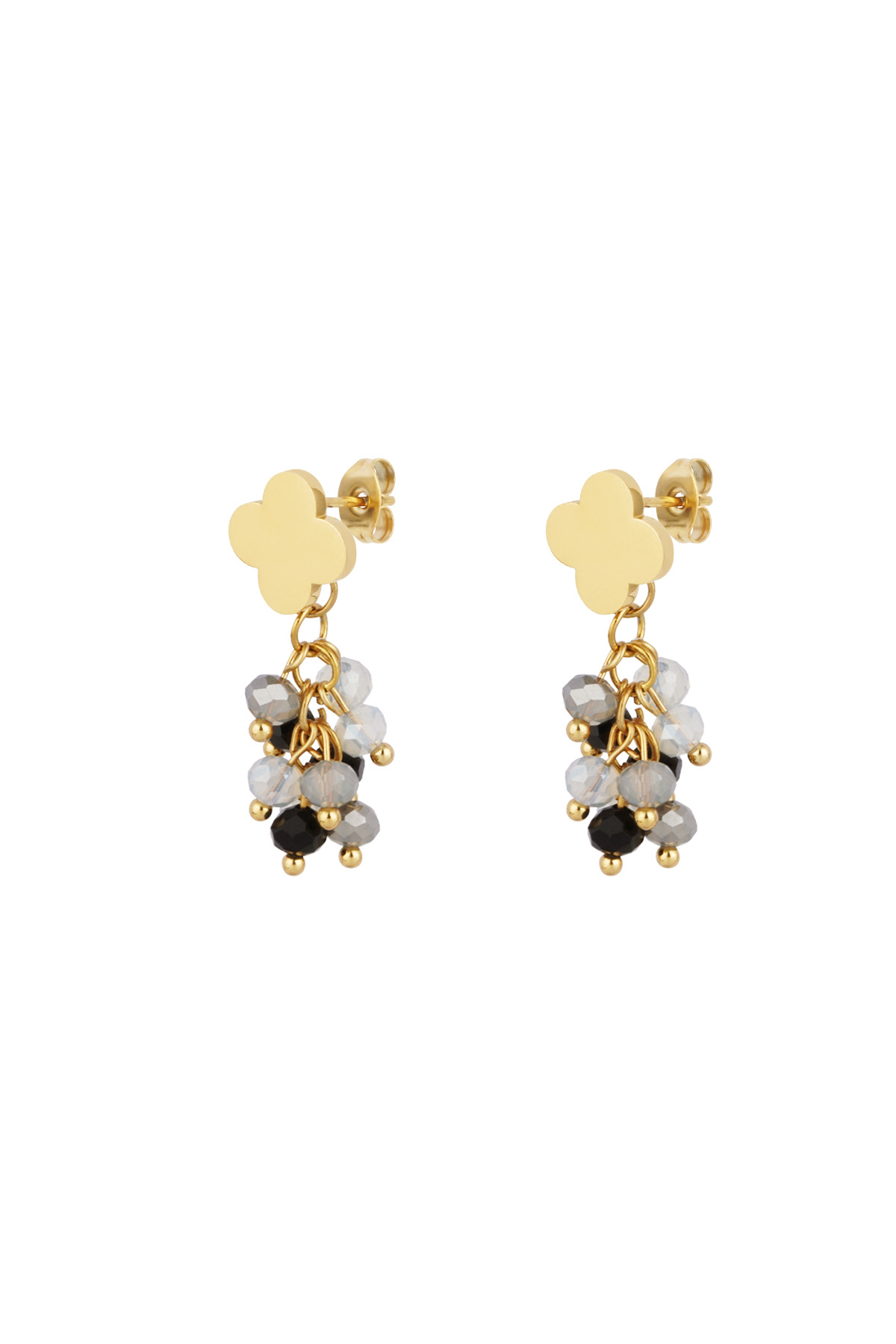 Festive clover earrings - Grey h5 