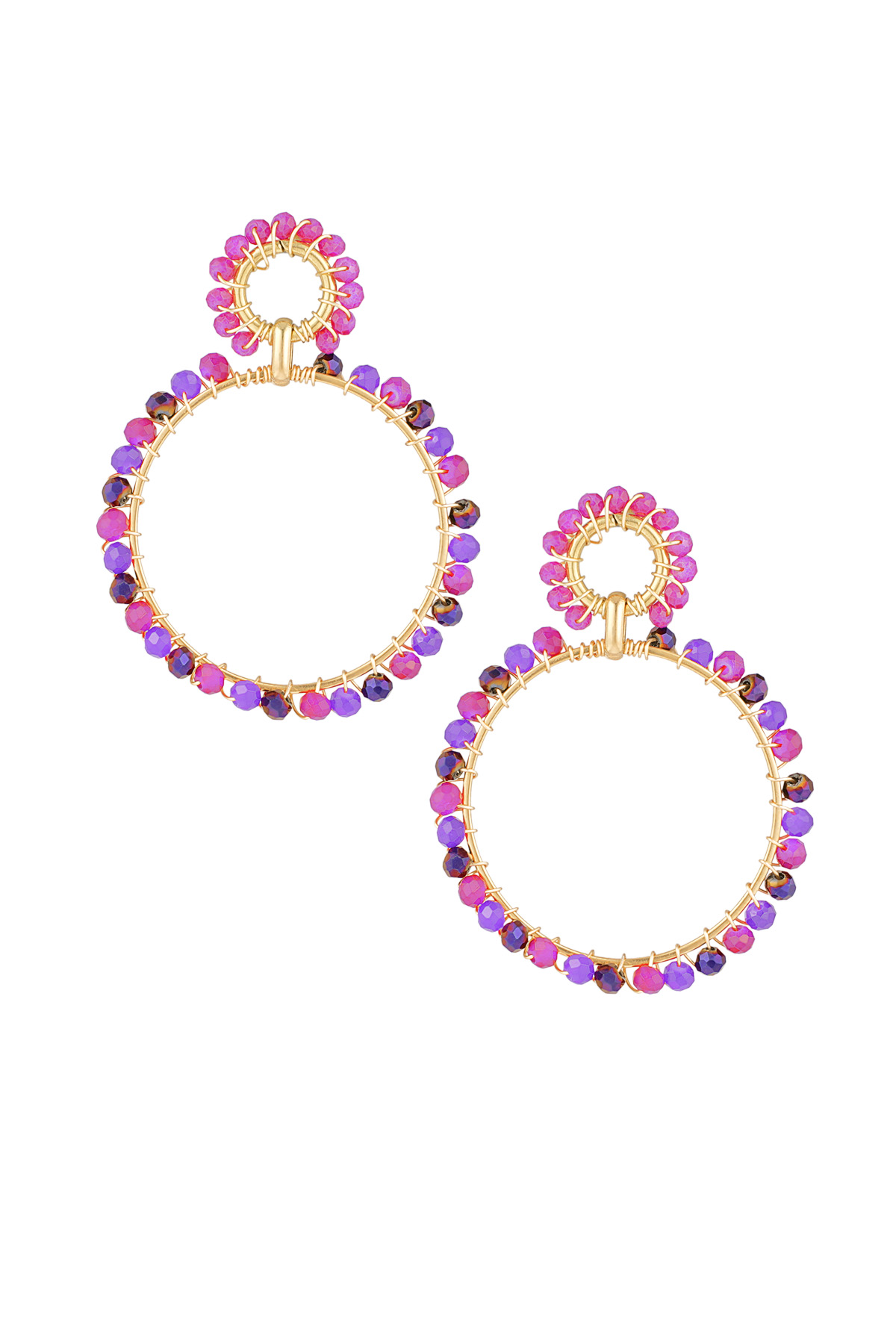 Boucles d'oreilles Cercle de couleurs - Fuchsia h5 