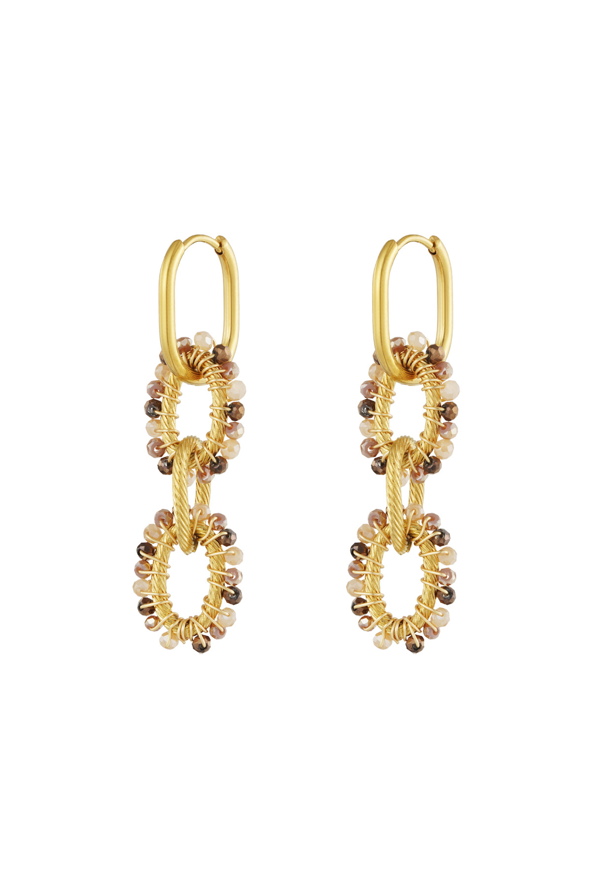 Bead party earrings - beige h5 