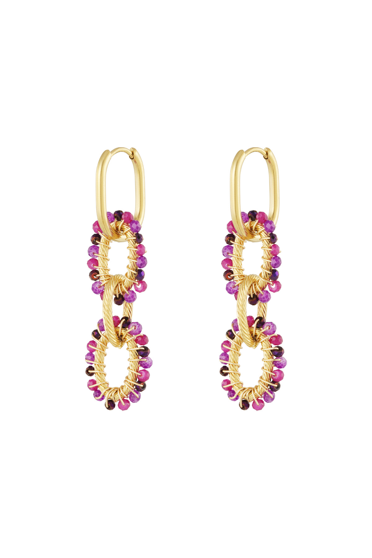 Bead party earrings - purple h5 