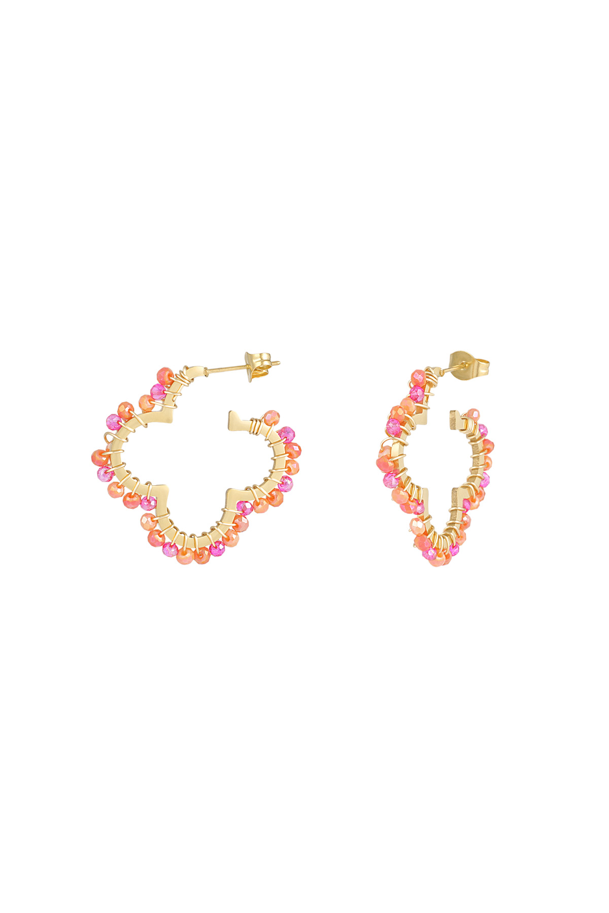 Orecchini Clover Beads - rosa h5 