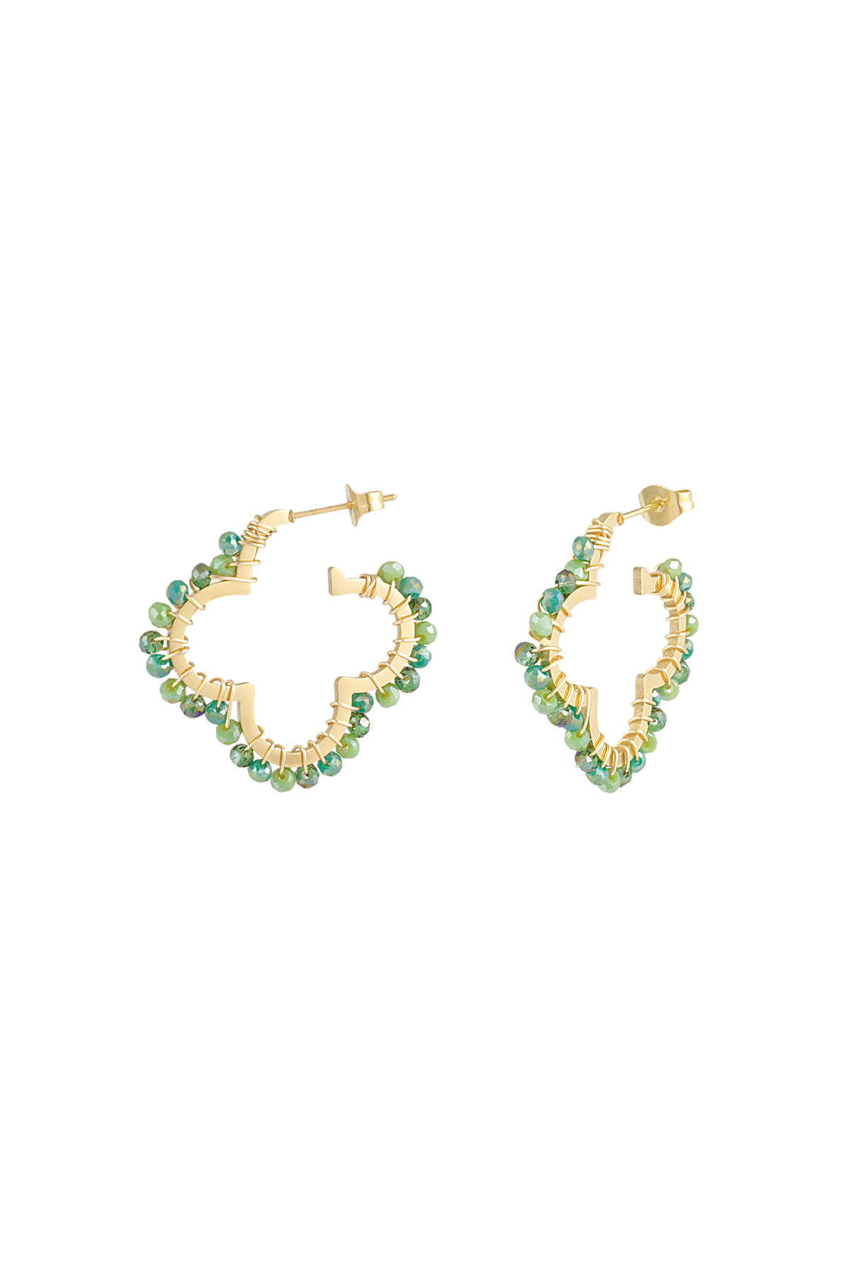 Orecchini Clover Beads - verde h5 