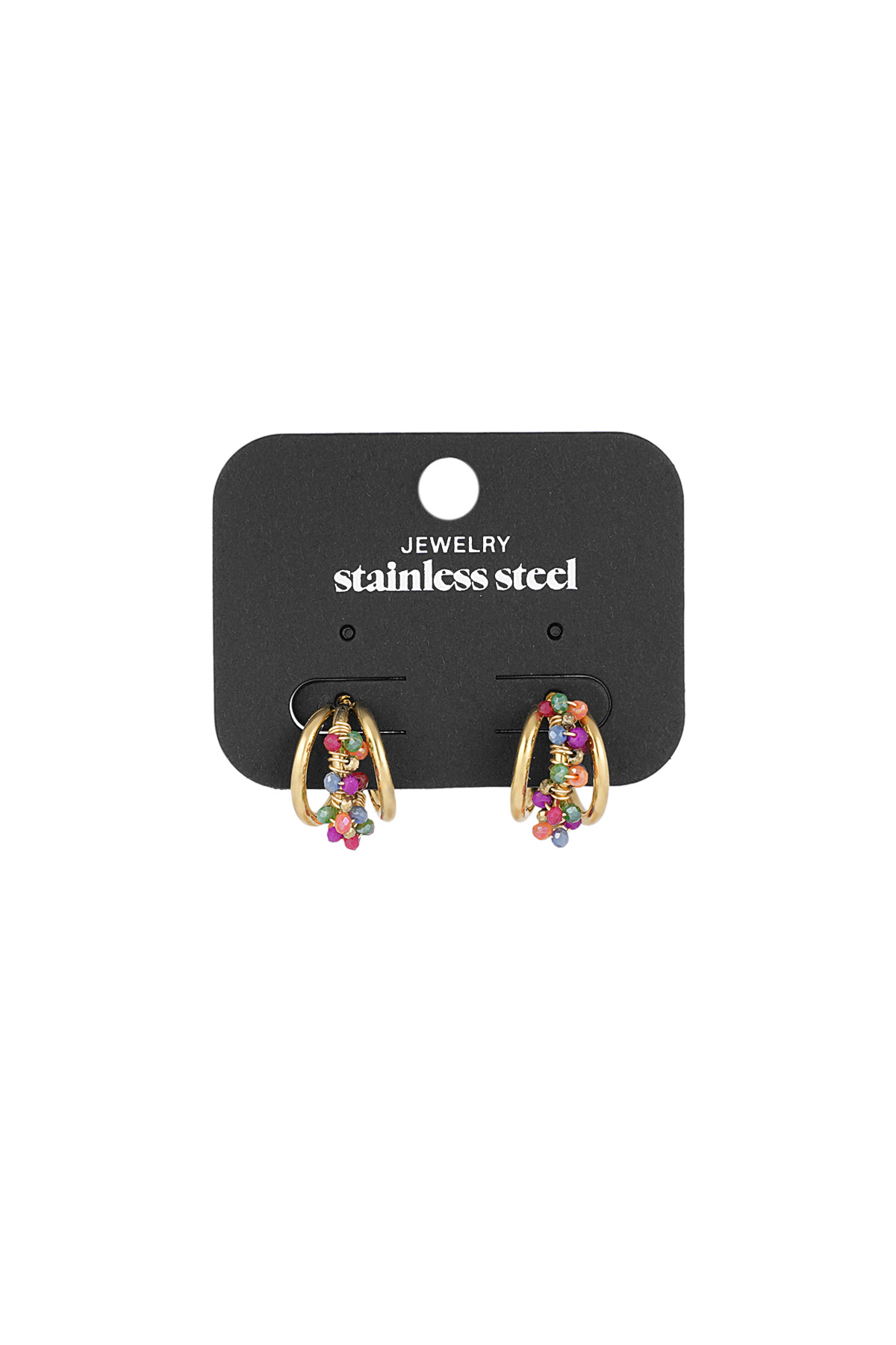 Small beads hoops earrings - multi Picture3