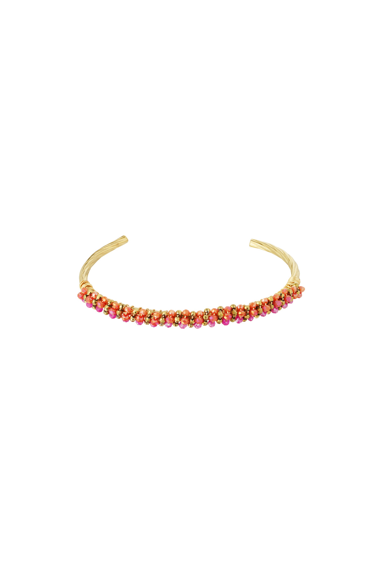 Bead fiesta bracelet - orange & pink h5 