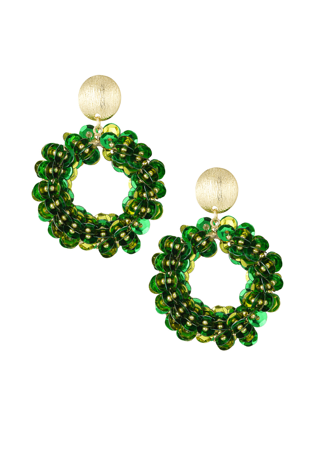 Sequin spark earrings - green 