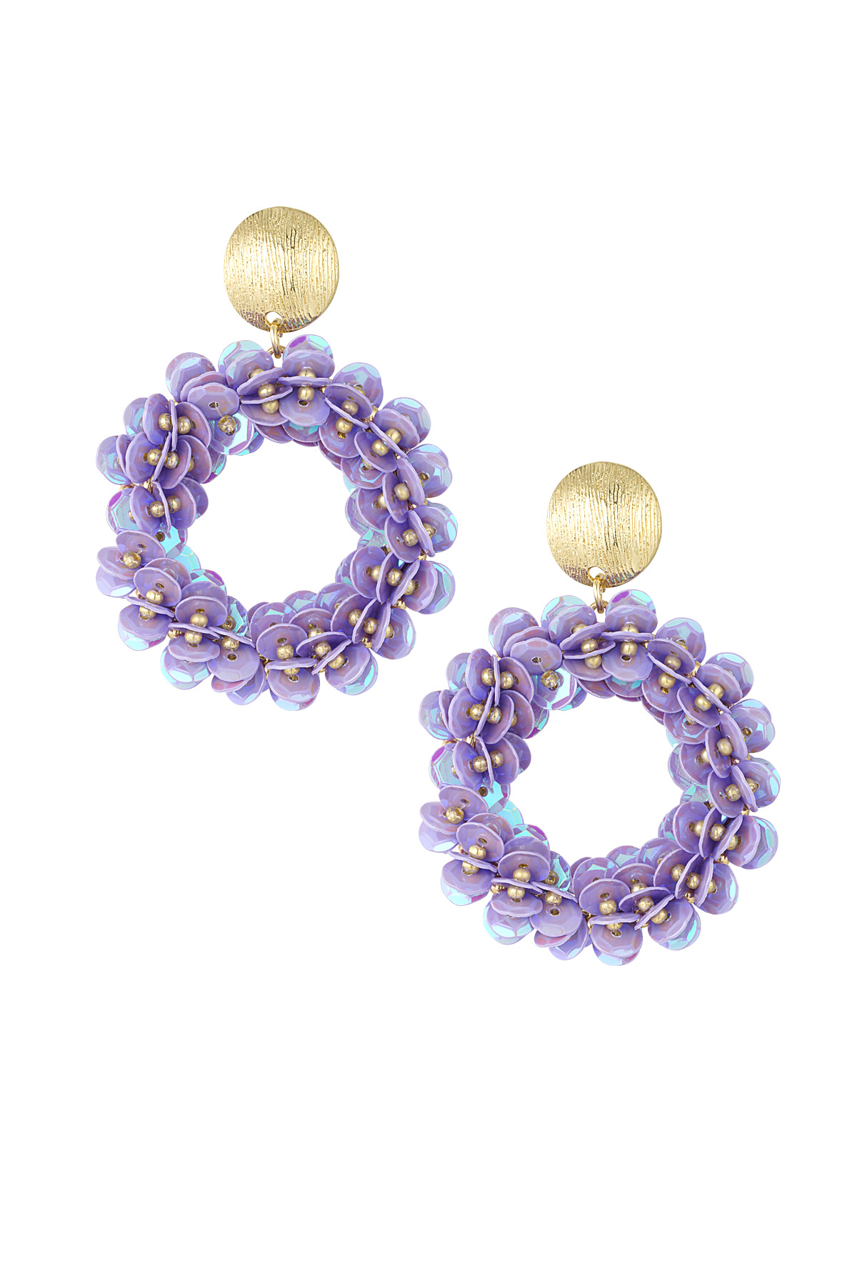 Sequin spark earrings - lilac 2