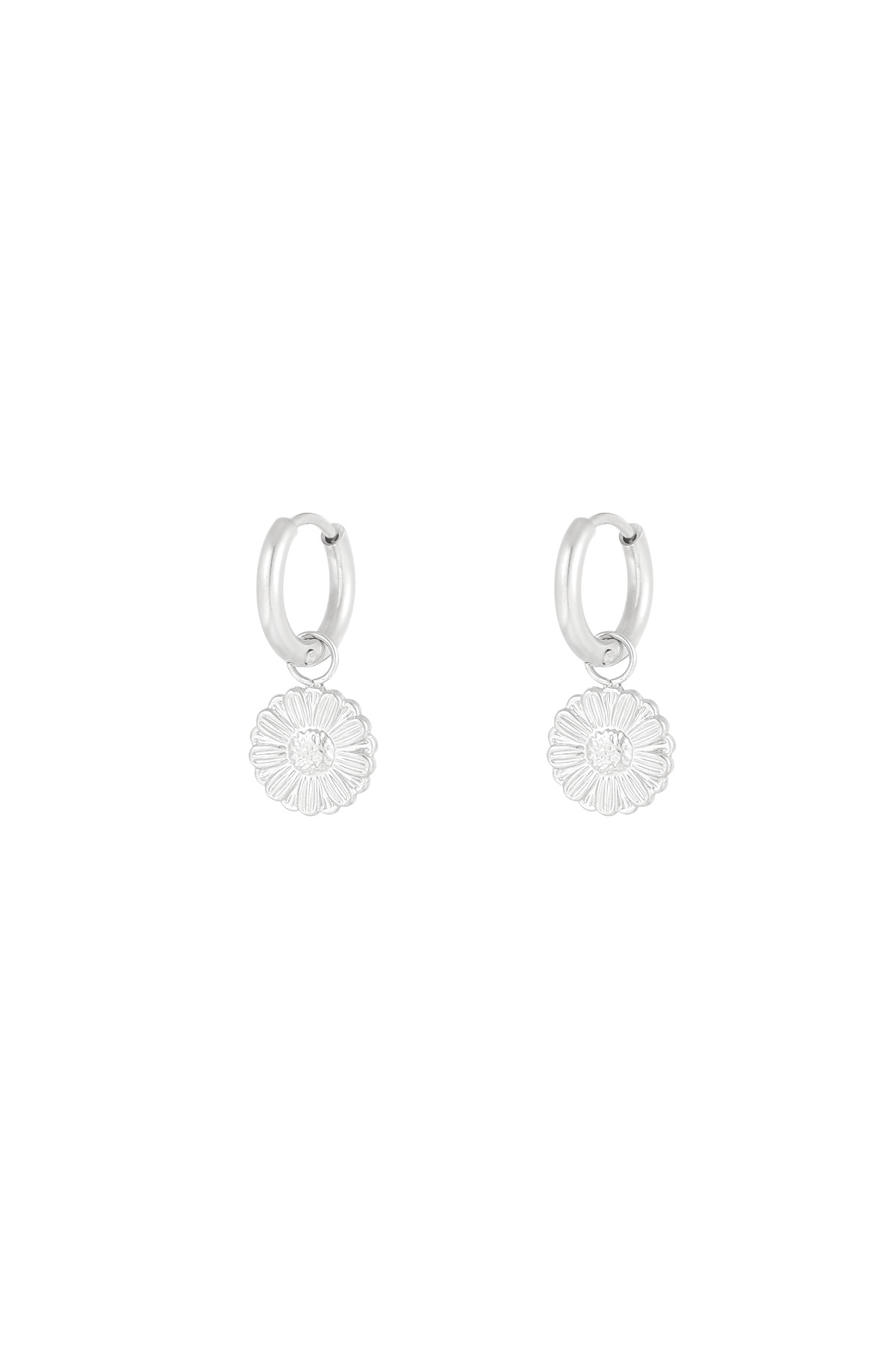 Pendientes de margaritas dulces - plata h5 