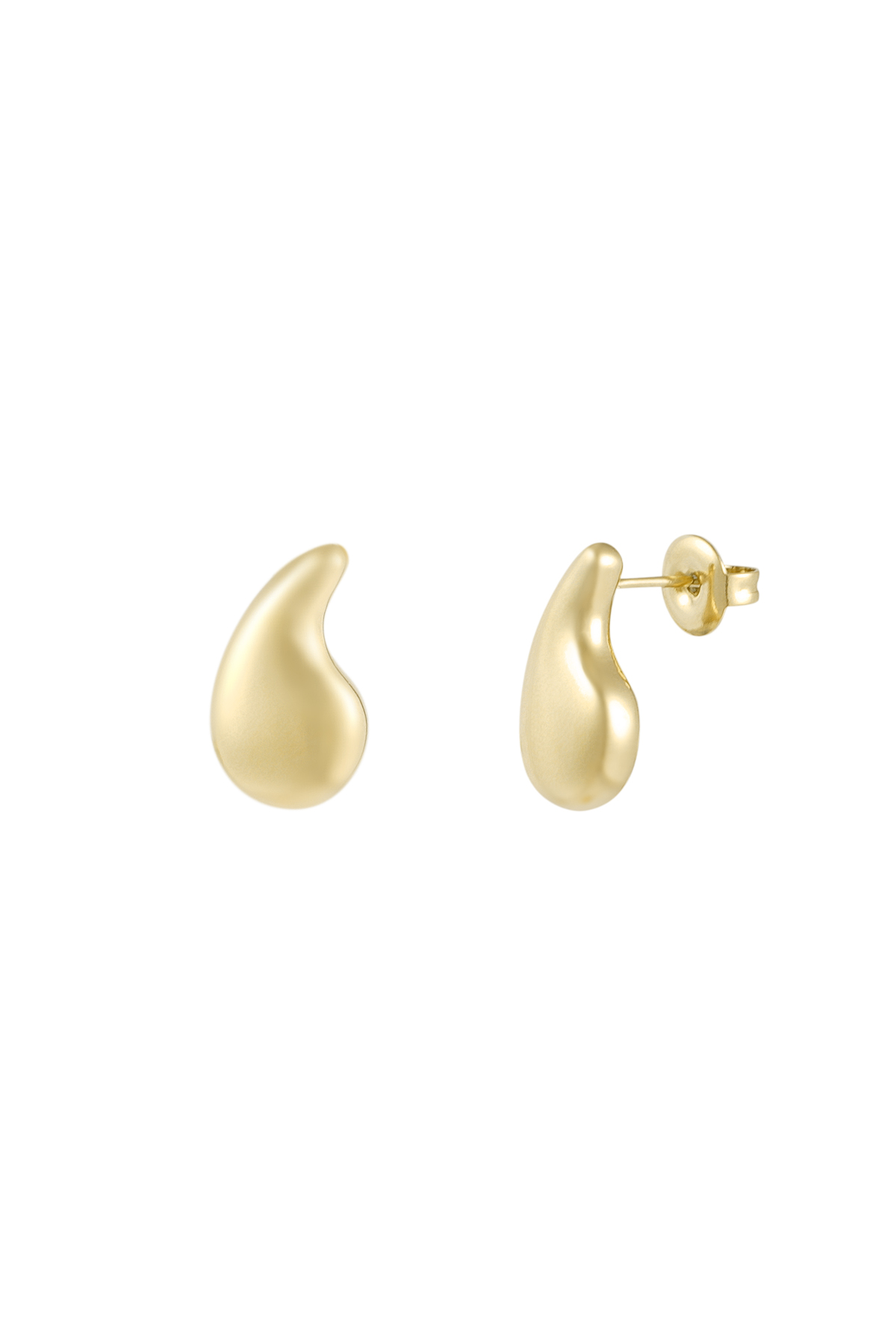 Flat drop earrings - gold h5 