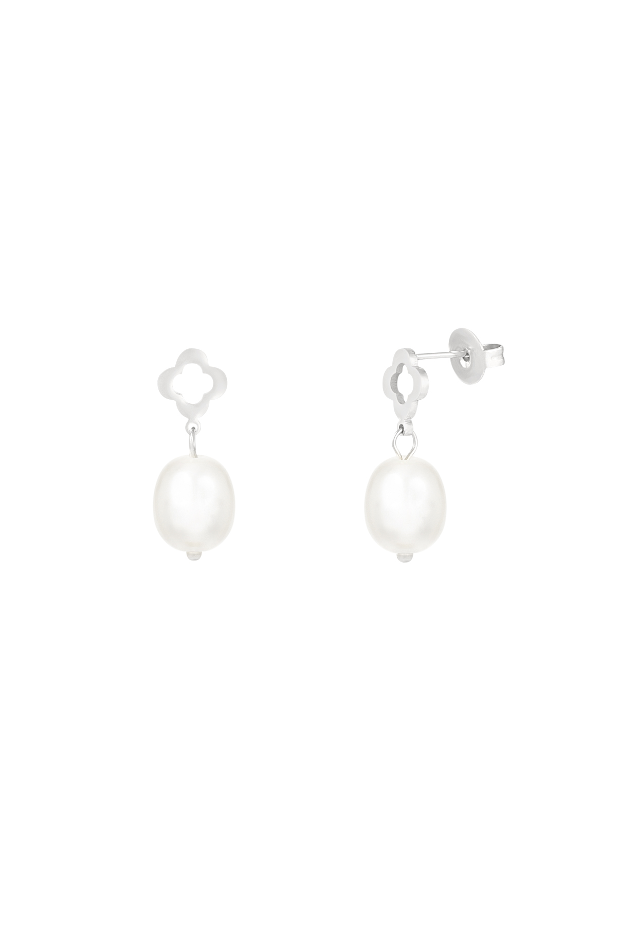 Boucle d'oreille perle muse - argent h5 