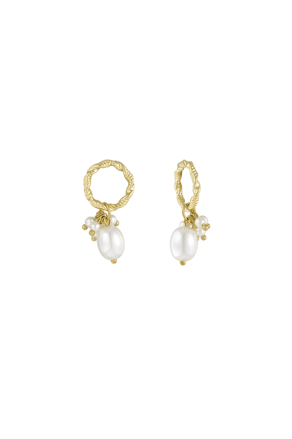 Lovely Little Pearls earrings - gold h5 