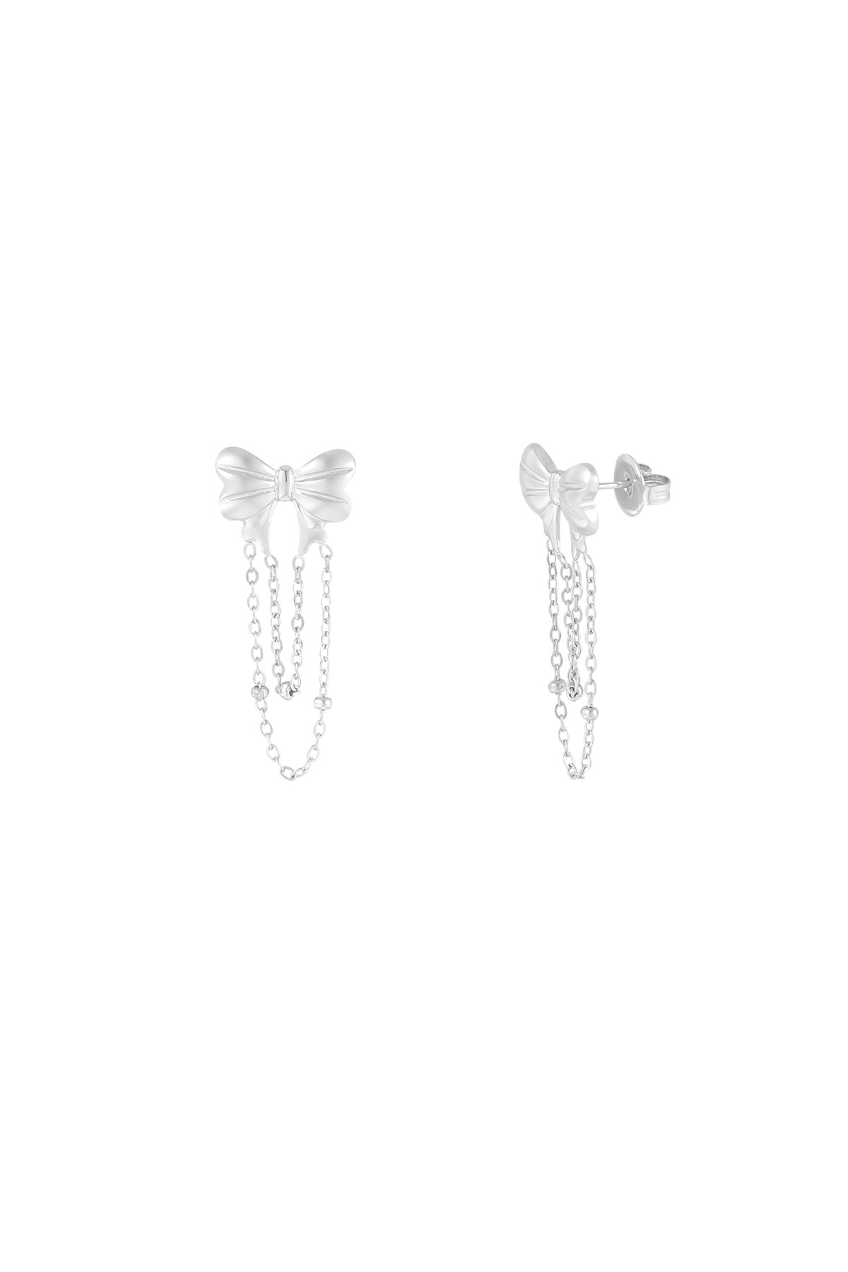 Playful bow earrings - silver h5 