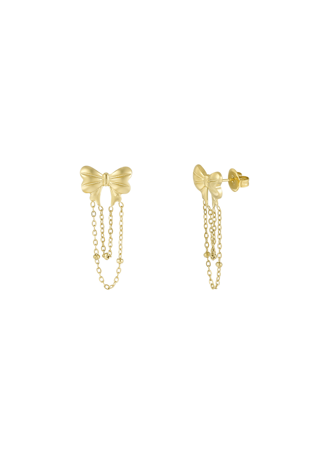 Playful bow earrings - gold h5 