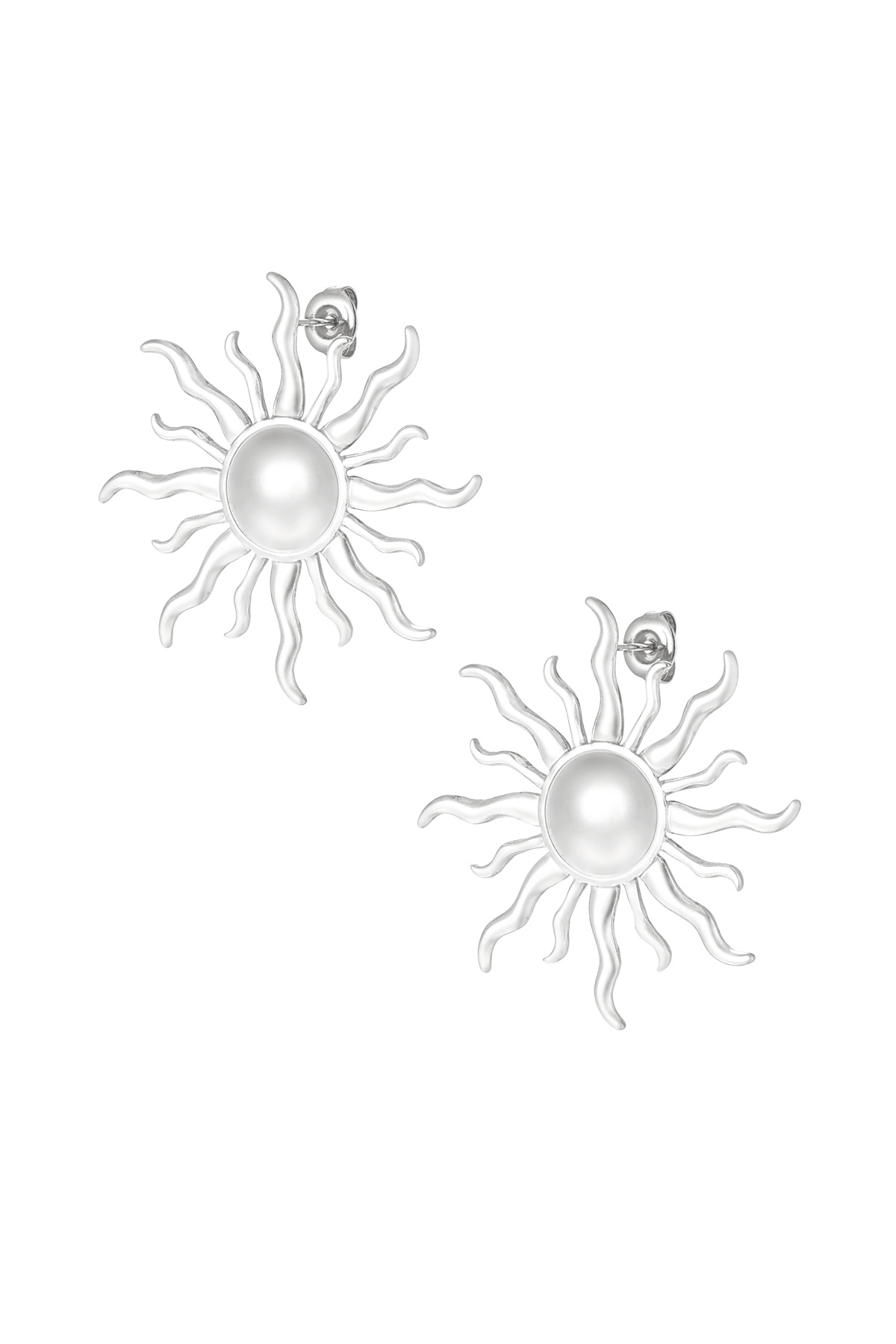 Boucles d'oreilles Wavy Sun - argent h5 