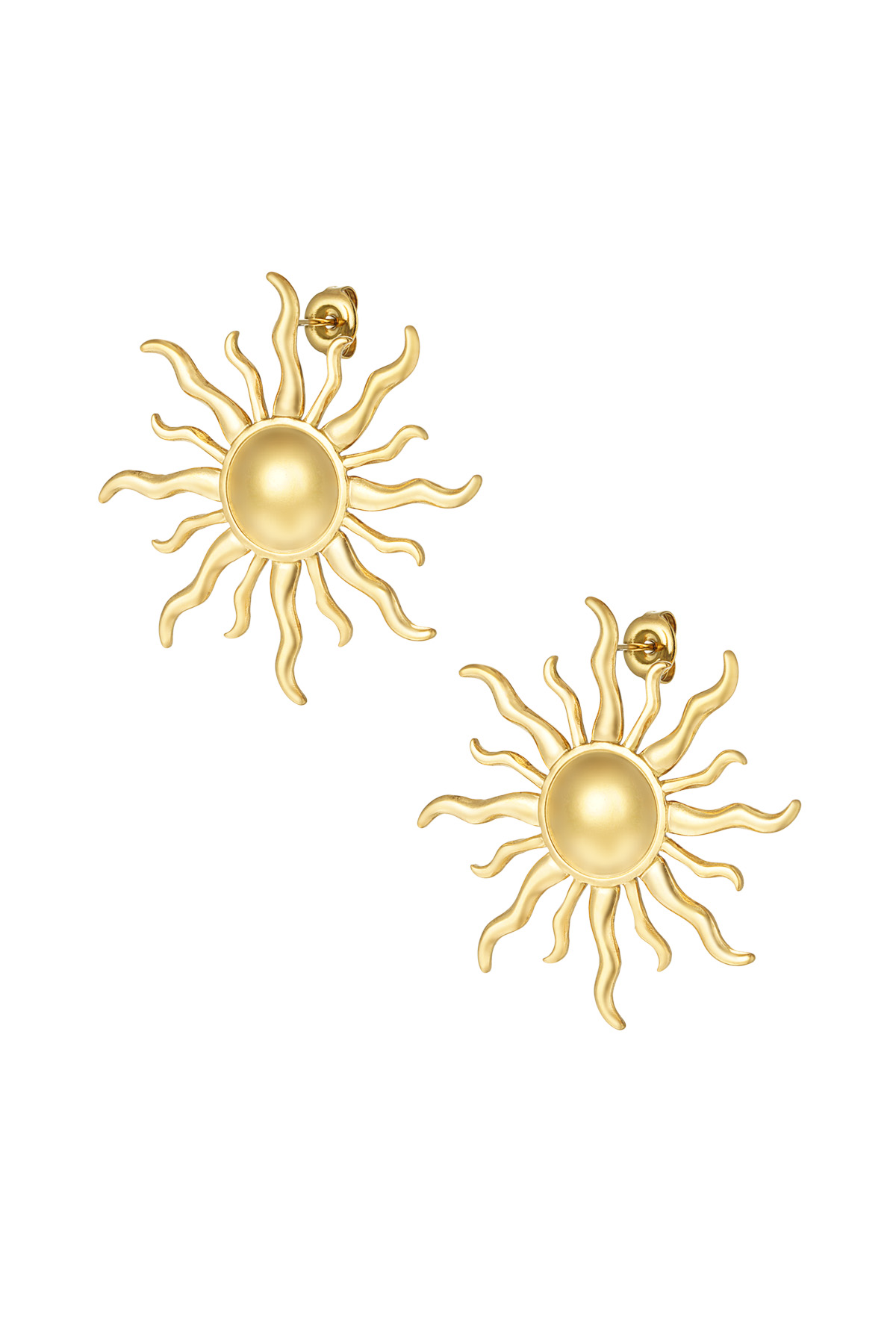 Wavy Sun earrings - gold h5 