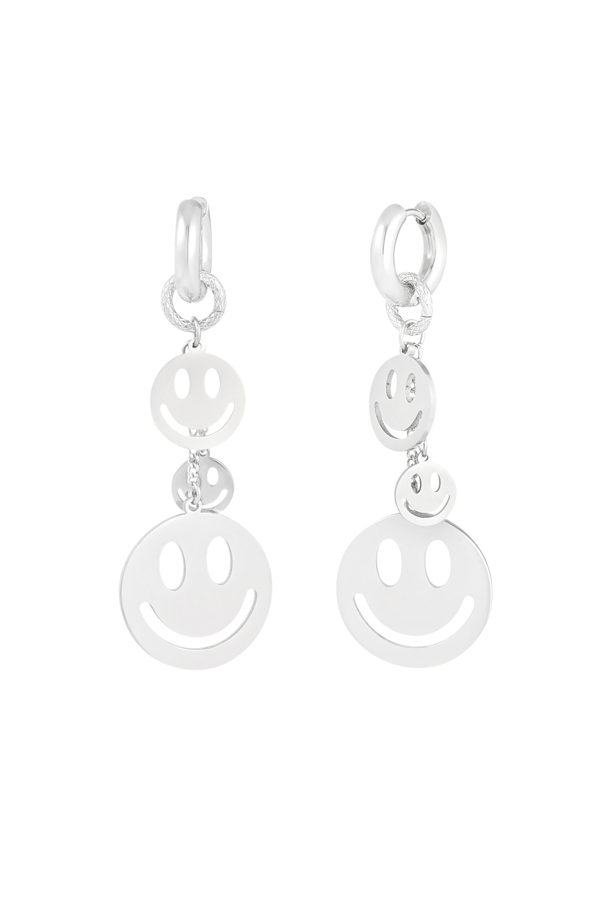 Earrings smiley madness - silver h5 