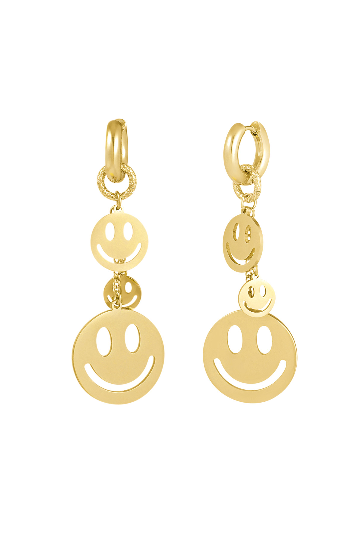 Hanging Smiles earrings - gold 