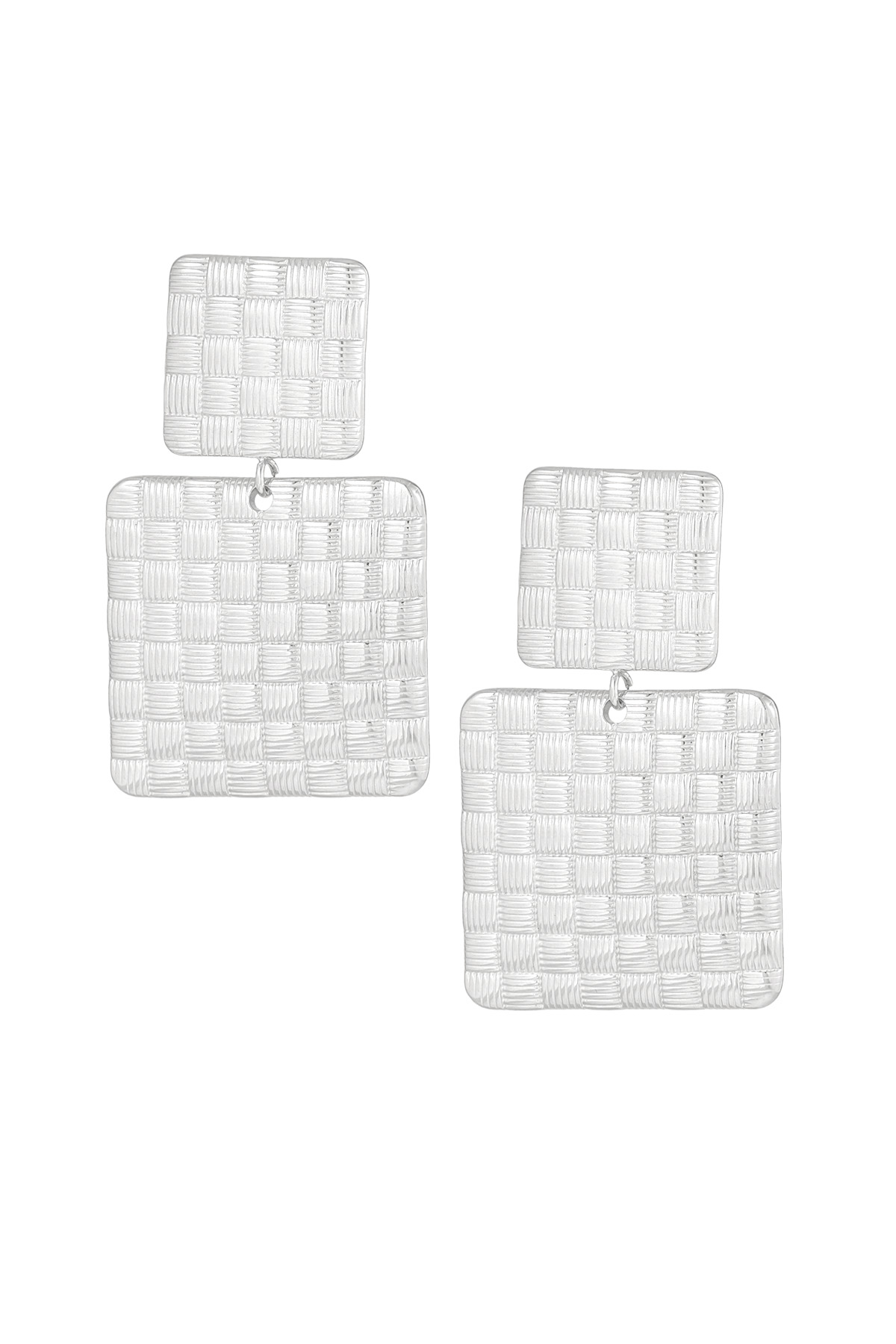 Textured Blocks earrings - silver h5 