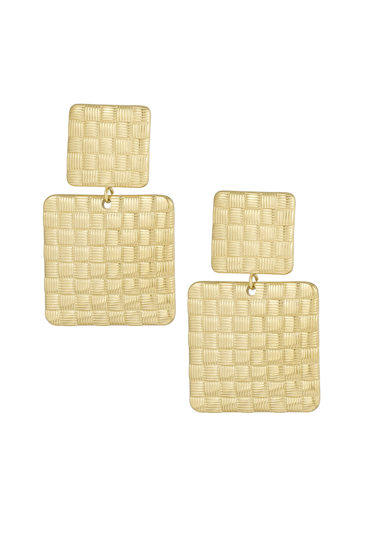 Textured Blocks earrings - gold h5 