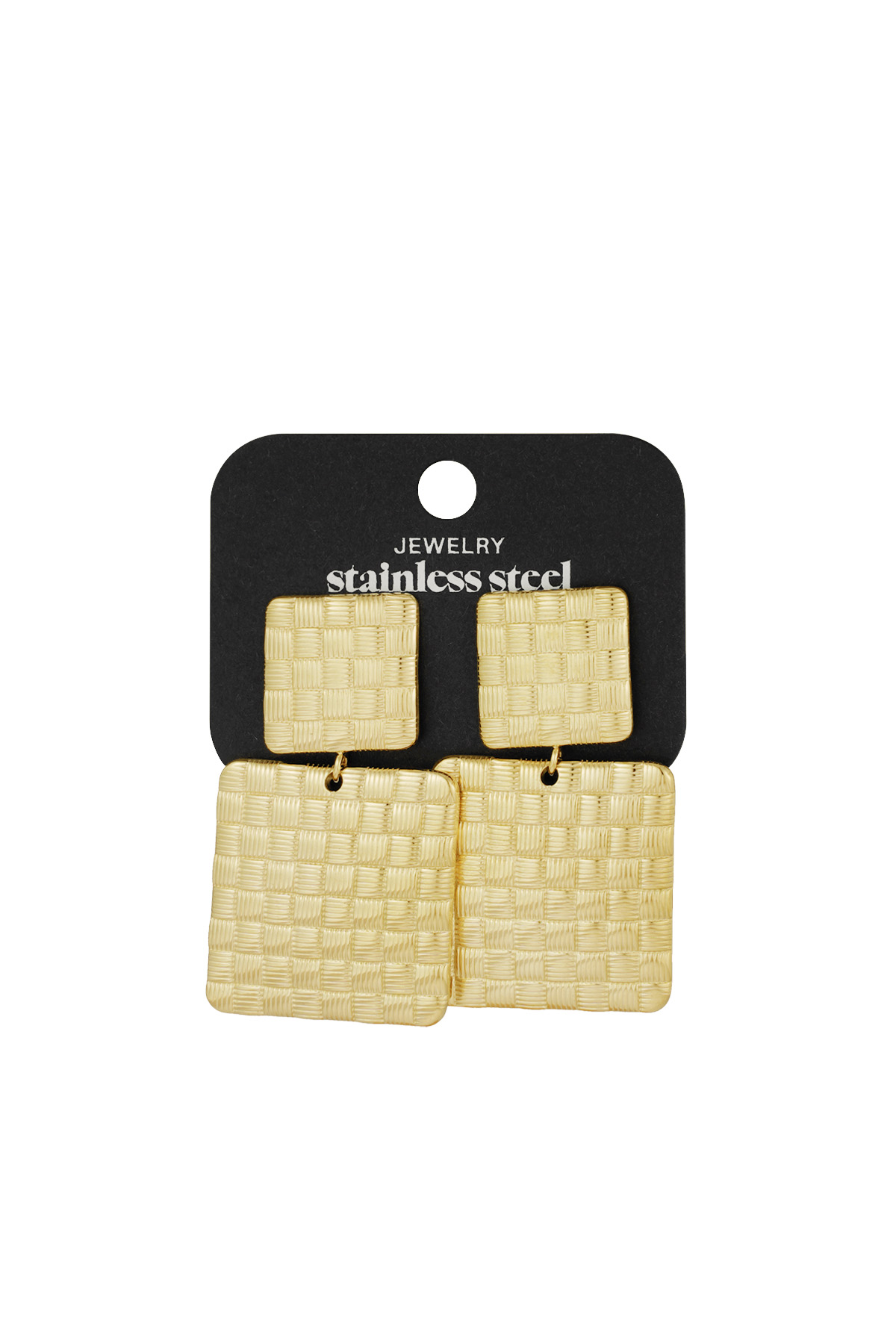 Textured Blocks earrings - gold h5 Picture3