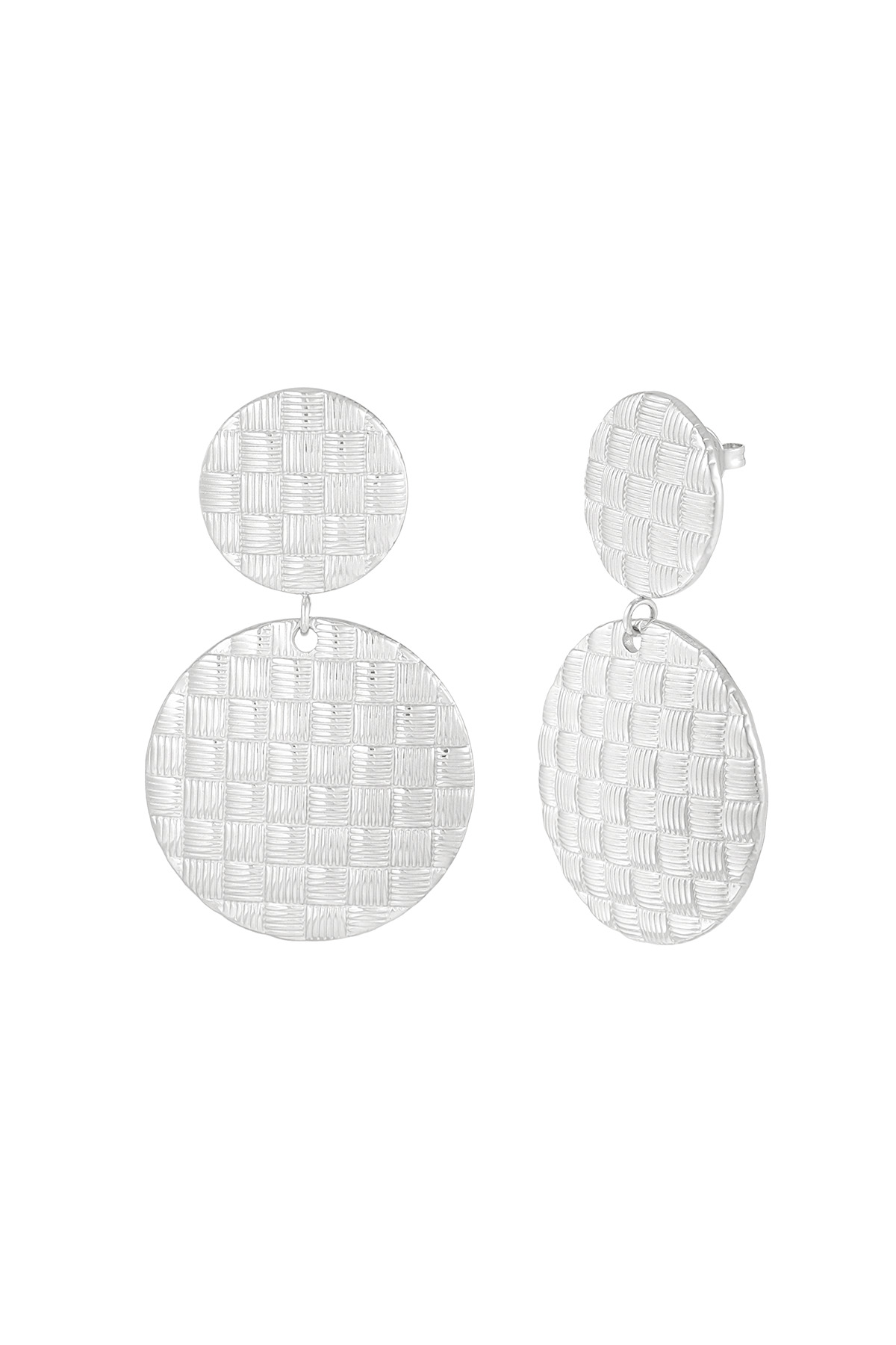 Textured Rounds earrings - silver h5 