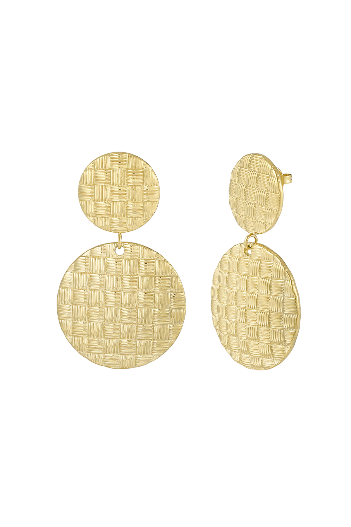 Textured Rounds oorbellen - goud h5 