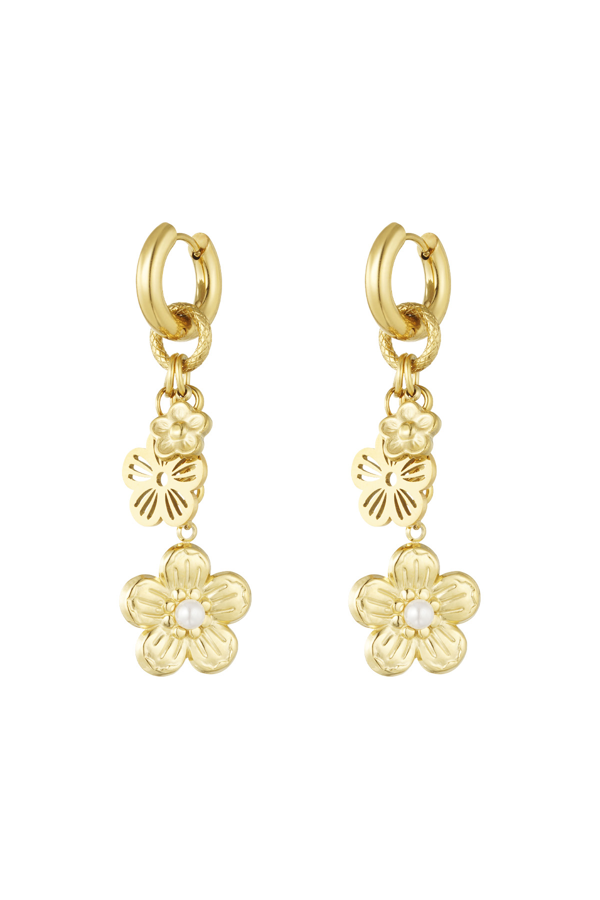 Pendientes de belleza floreciente - oro h5 