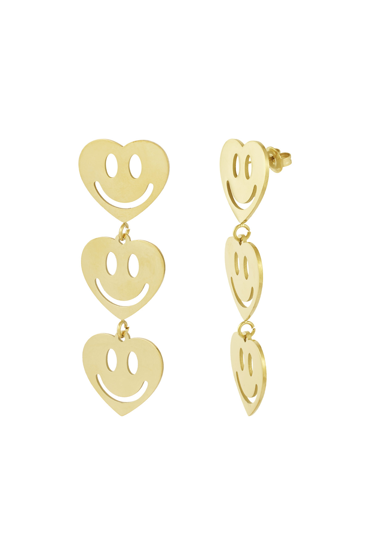 Earrings smiley lovers - gold h5 