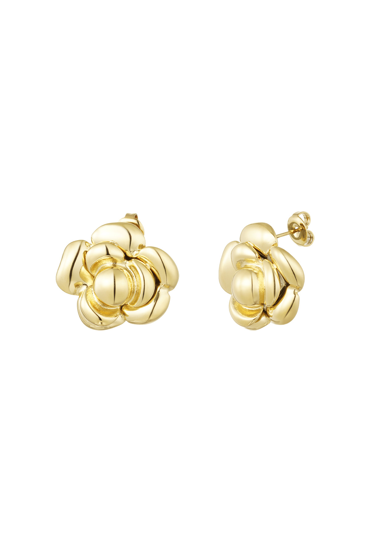 Earrings balloon bloom - Gold color h5 