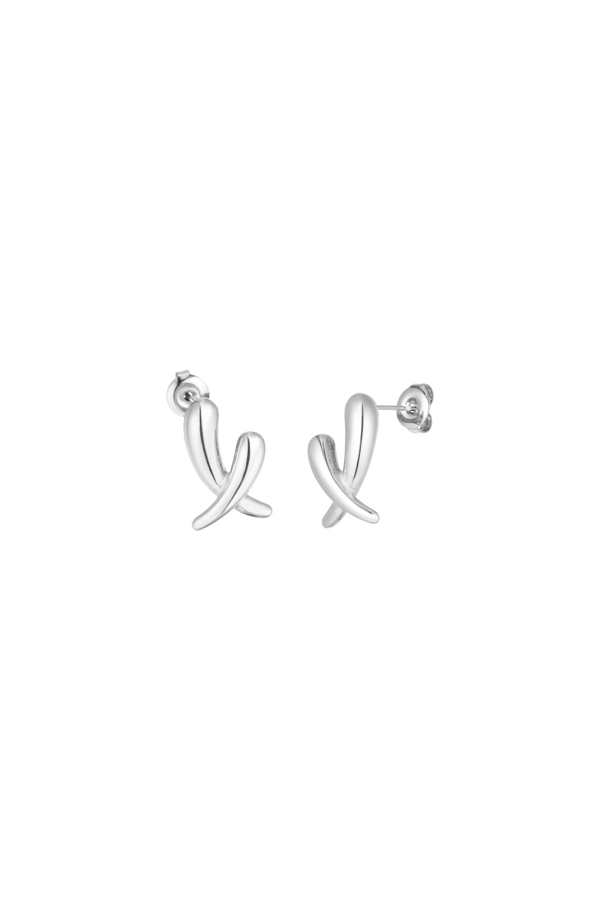 Crossed earrings - silver h5 