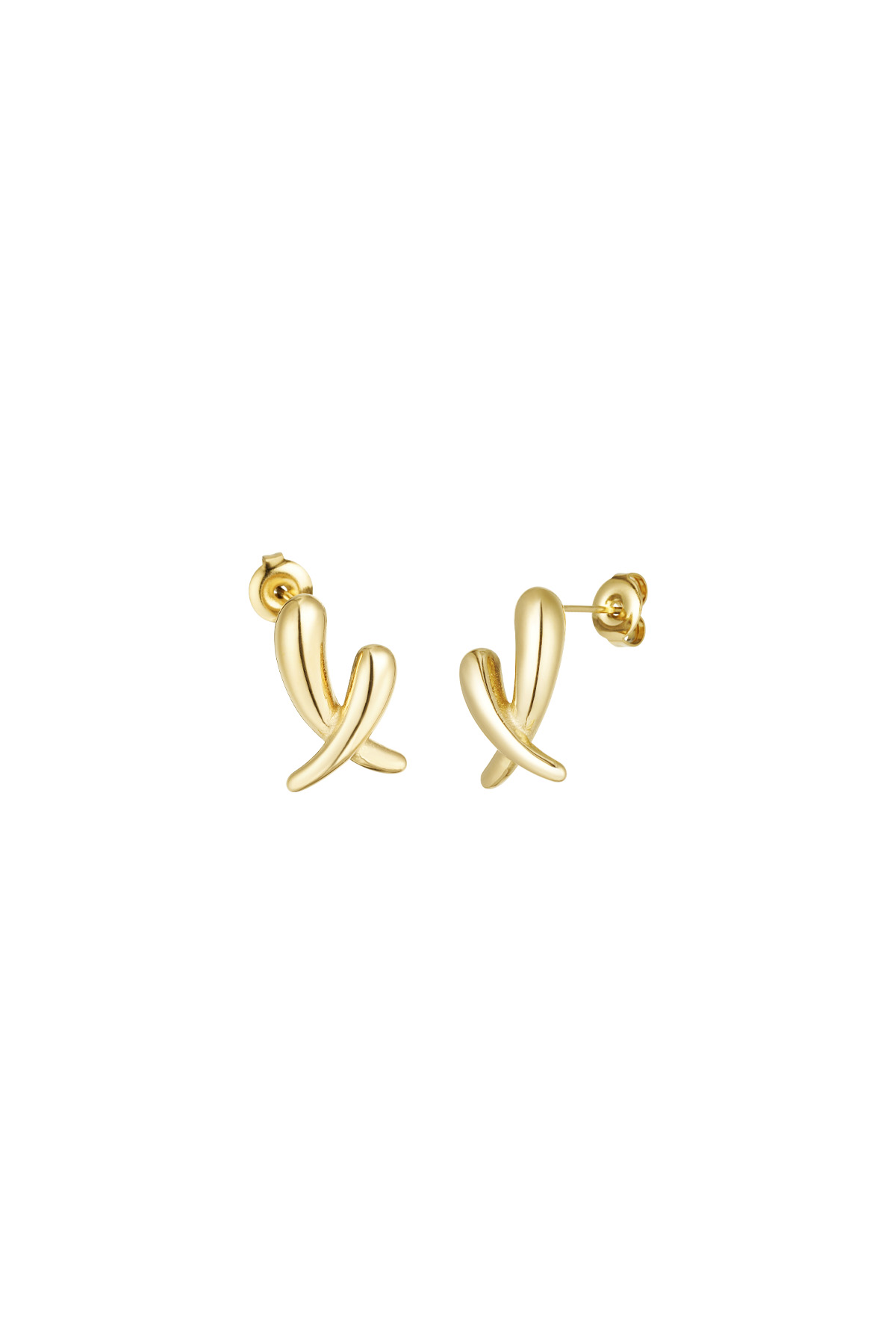 Crossed earrings - gold h5 