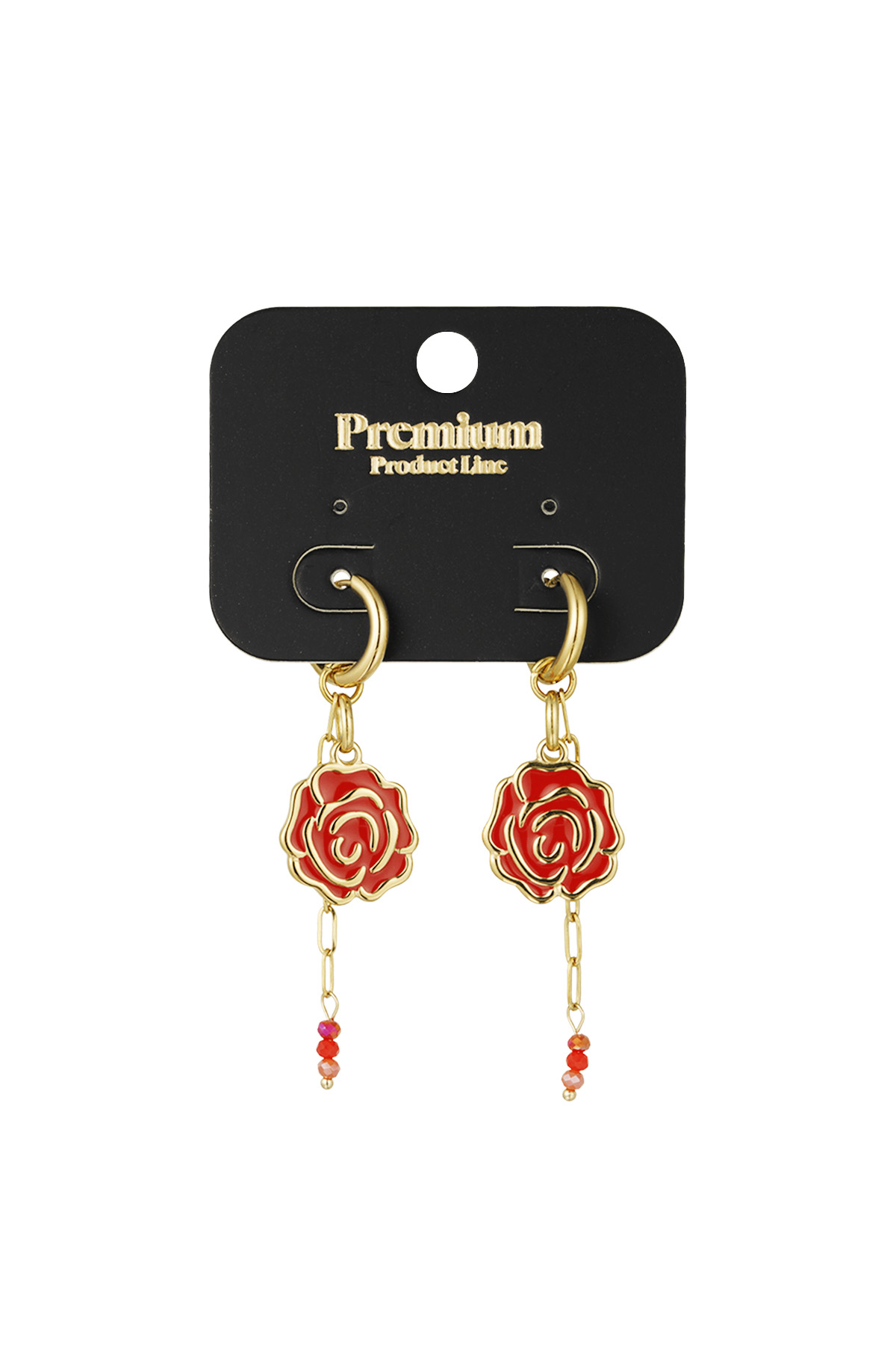 Earrings sweetheart rose - Red Picture3