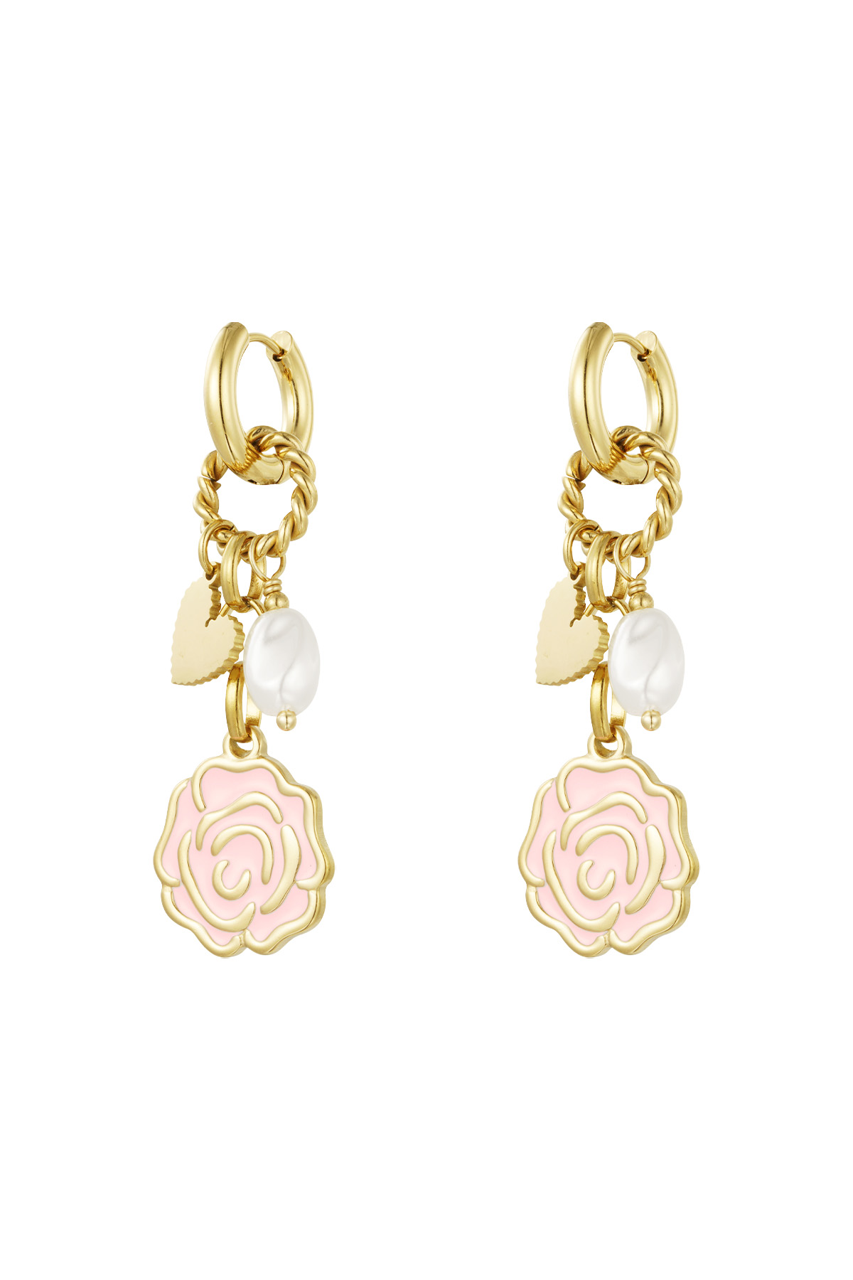 Earrings forever rose - Pink gold color h5 