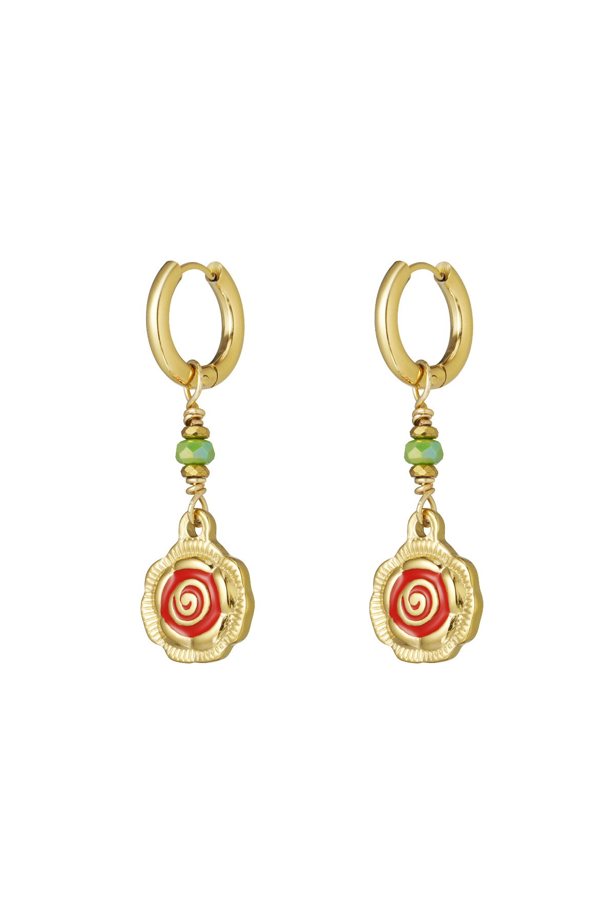 Earrings rose glow - Red h5 